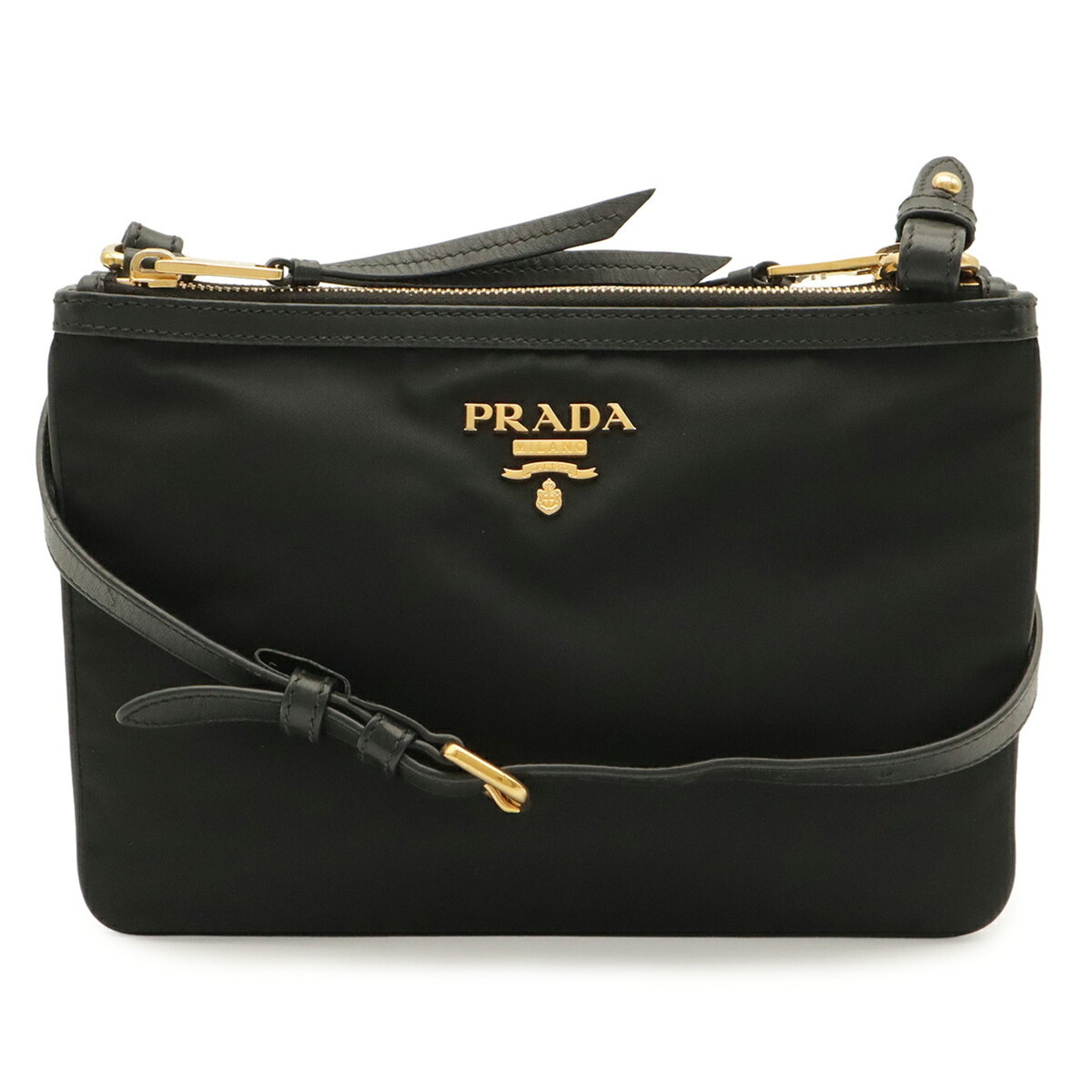 Prada Black Nero Nylon Clutch Bag Pochette Shoulder Bag (Pre-Owned)