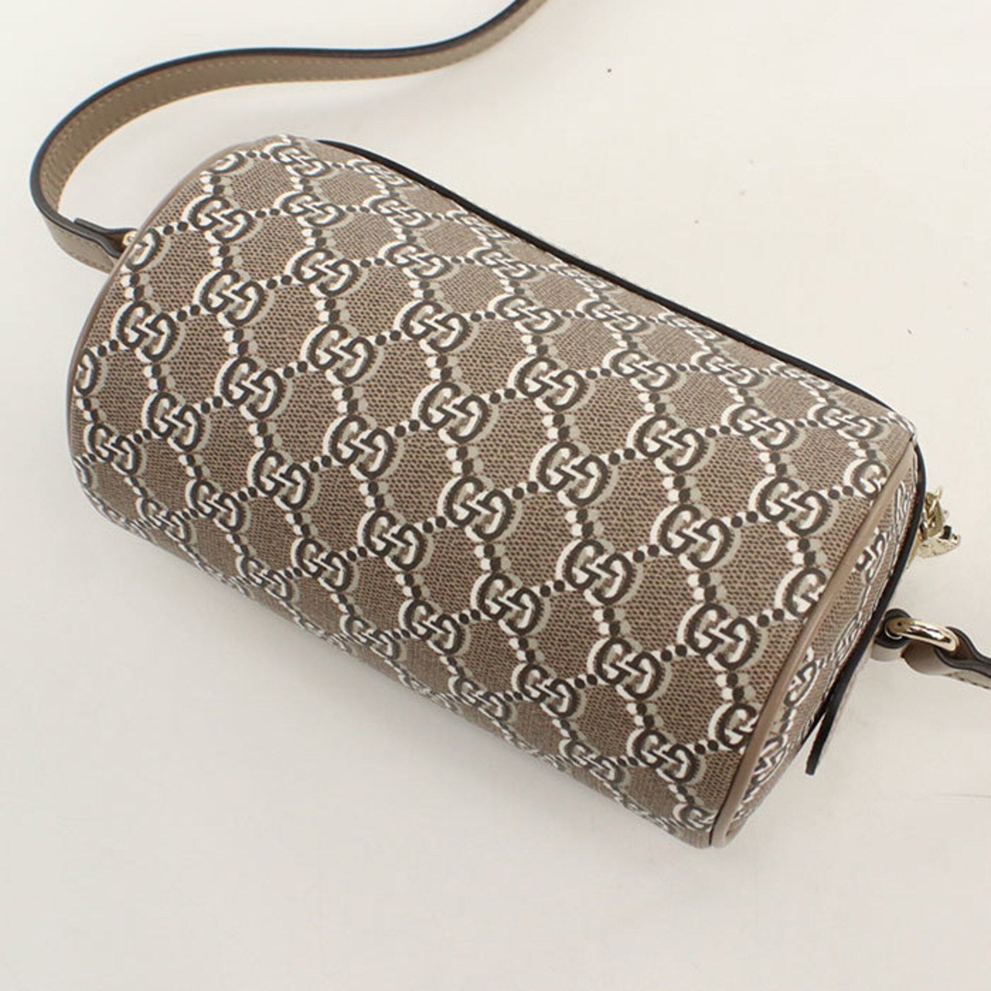 Gucci Beige Pvc Leather Shoulder Bag (Pre-Owned)