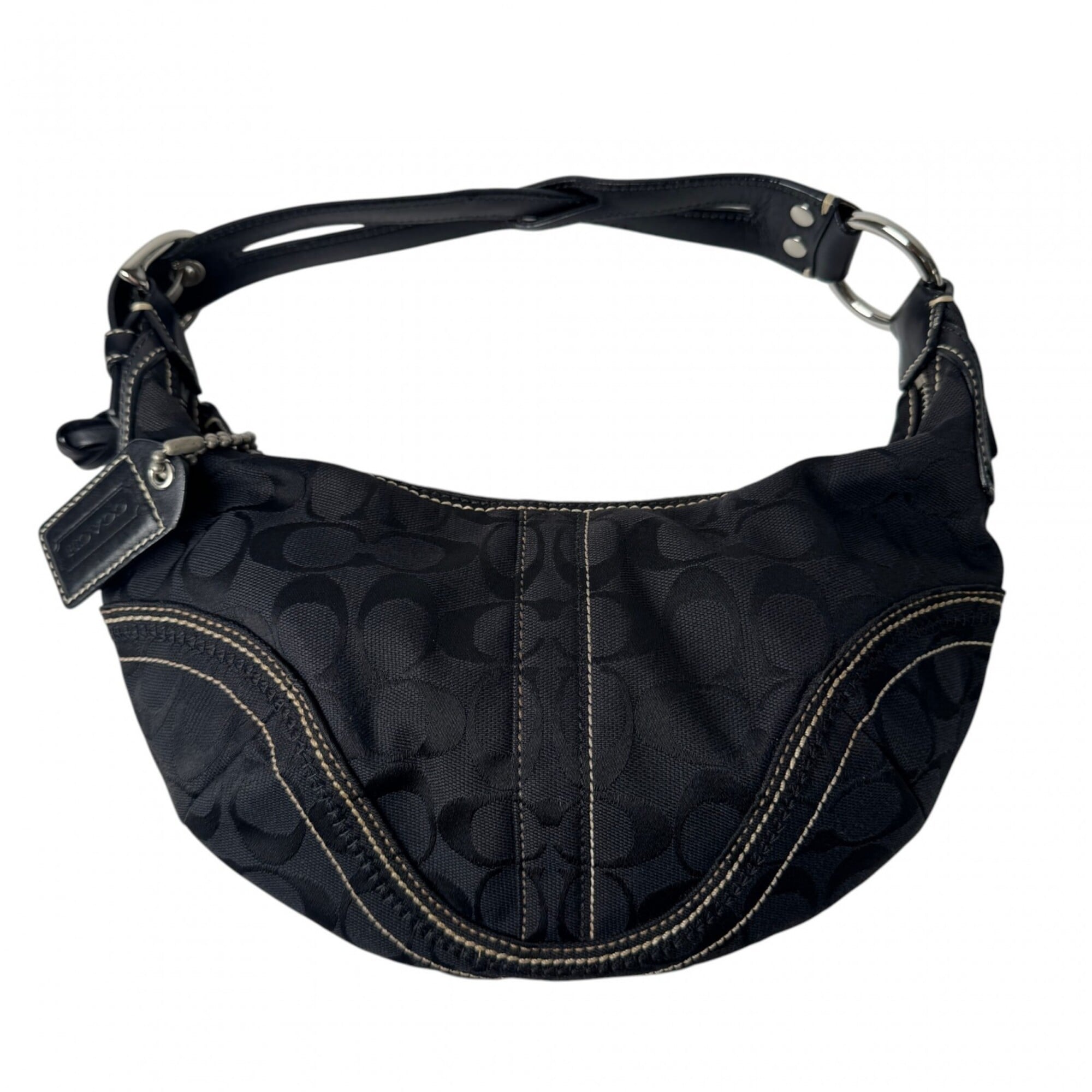 Coach Black Canvas Handbag Shoulder Bag (Pre-Owned)