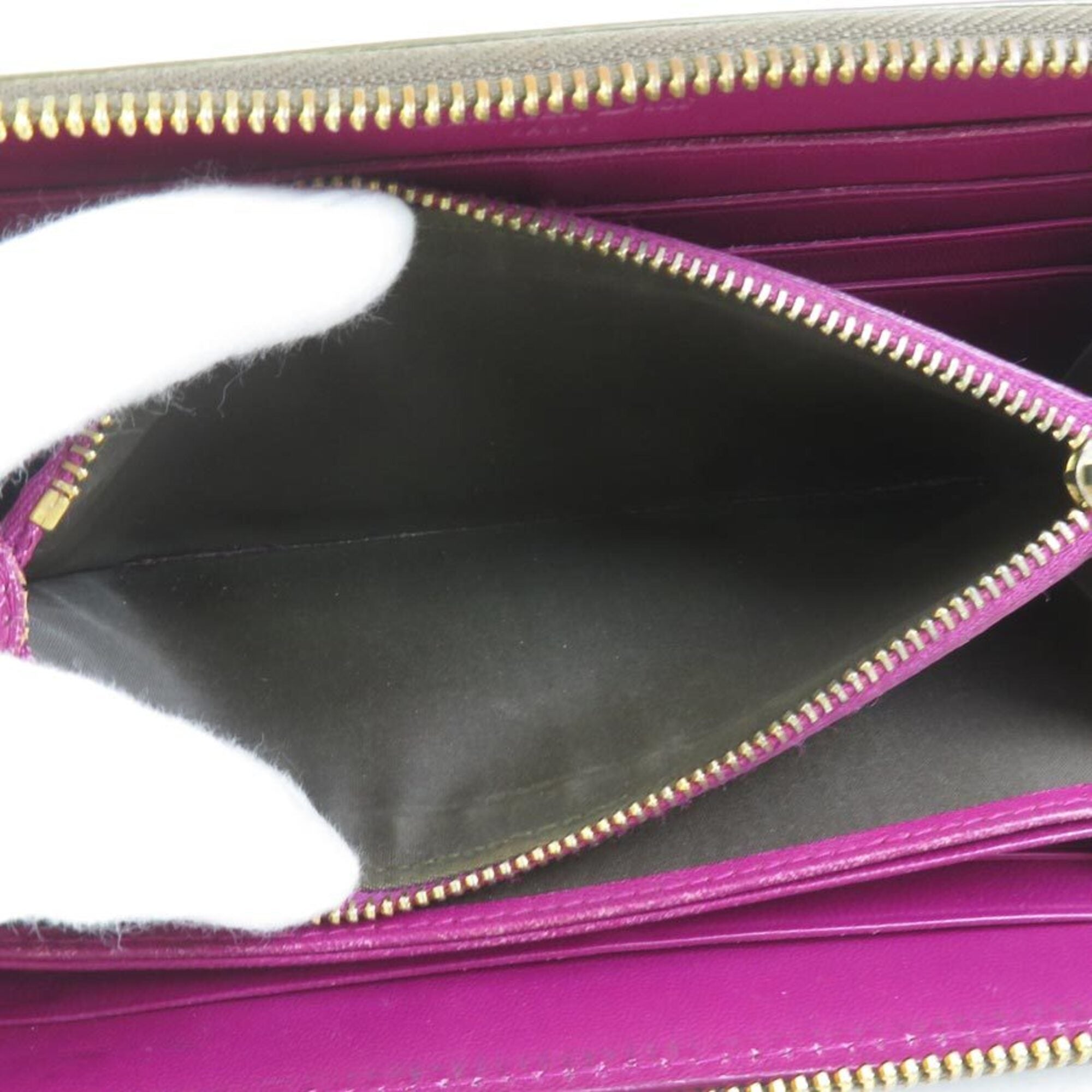 Christian Dior Khaki Patent Leather Long Wallet (Bi-Fold) (Pre-Owned)