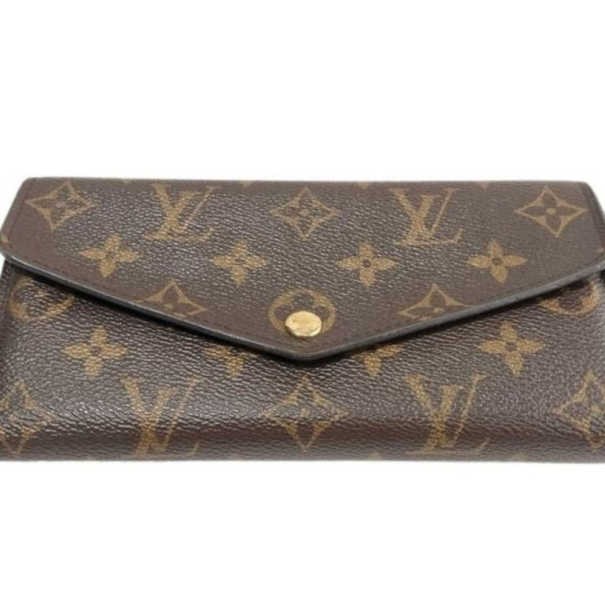 Louis Vuitton Brown Fuchsia Monogram Long Wallet (Tri-Fold) (Pre-Owned)