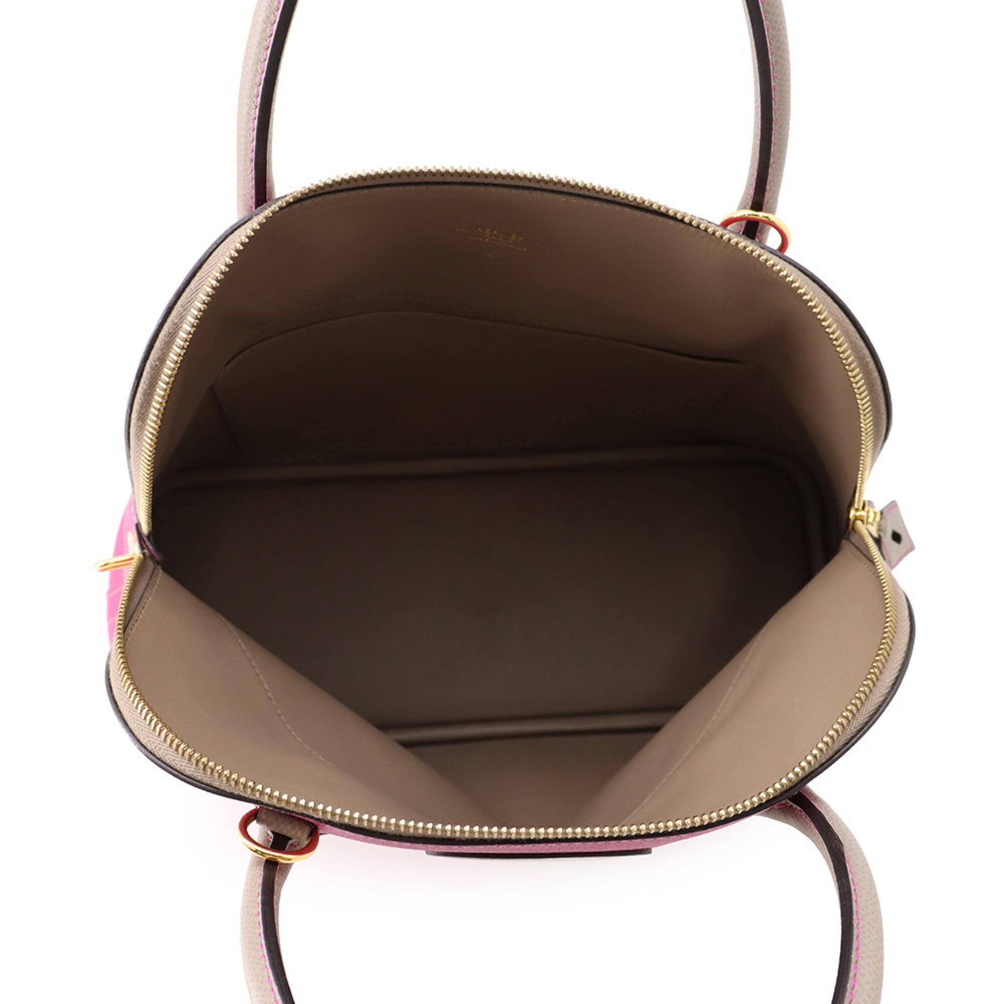 Hermes Bolide Etoupe Gray Rose Purple Epsom Leather Handbag Shoulder Bag (Pre-Owned)