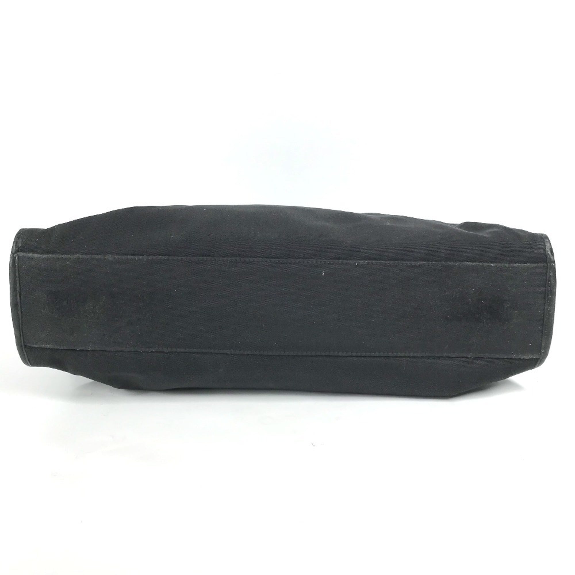 Gucci Black Nylon Leather Handbag Tote Bag (Pre-Owned)