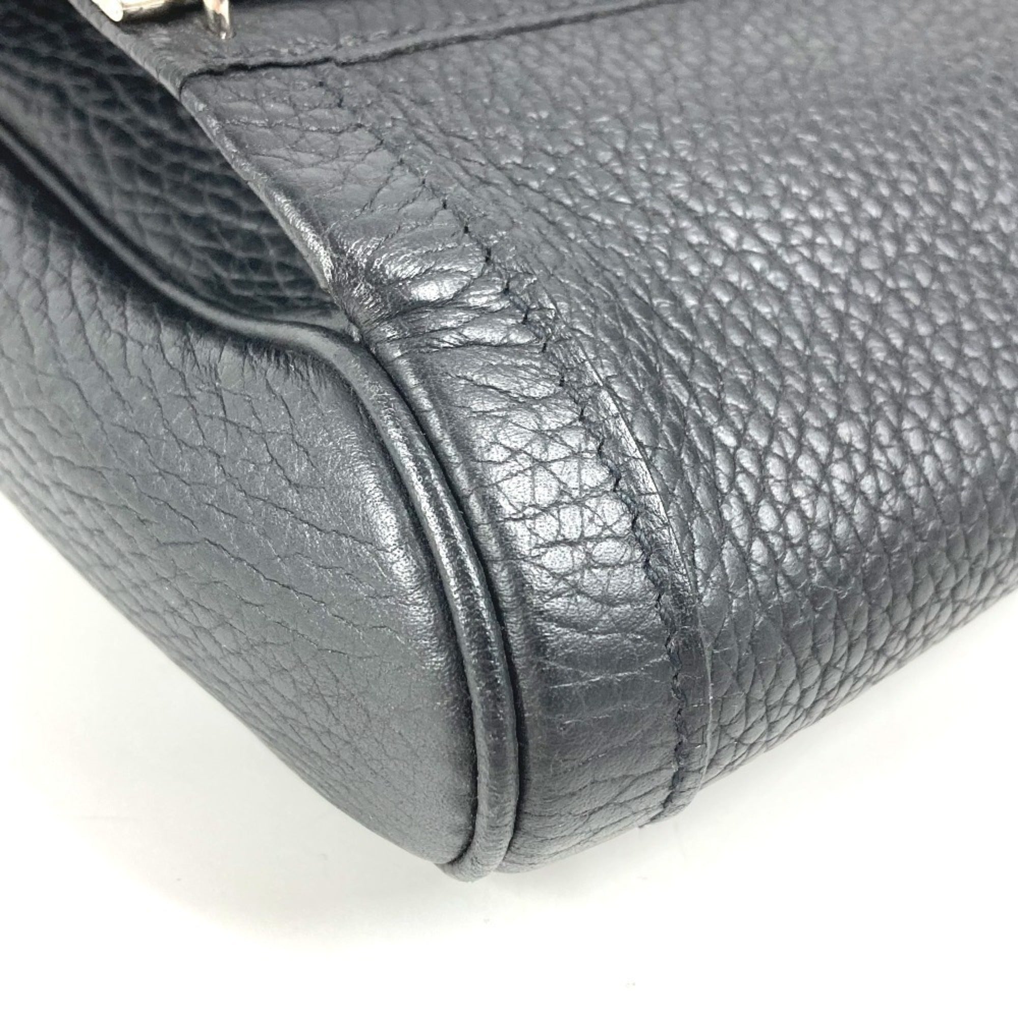 Hermes Black Leather Clutch Bag Pouch (Pre-Owned)