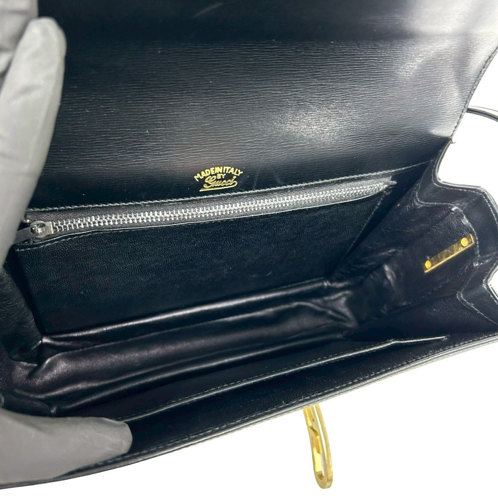 Gucci Black Leather Pochette Shoulder Bag (Pre-Owned)