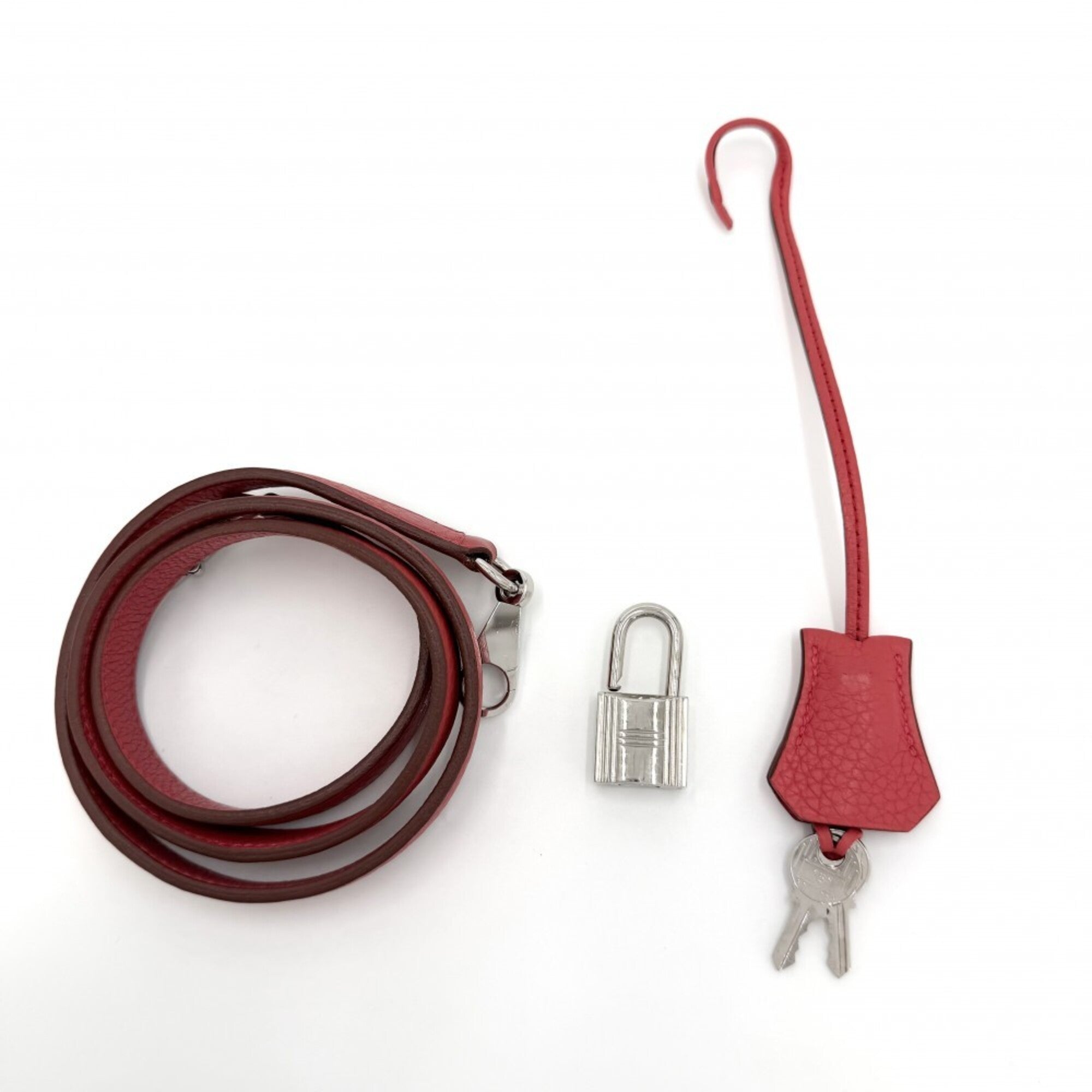 Hermes Red Color Leather Handbag Shoulder Bag (Pre-Owned)