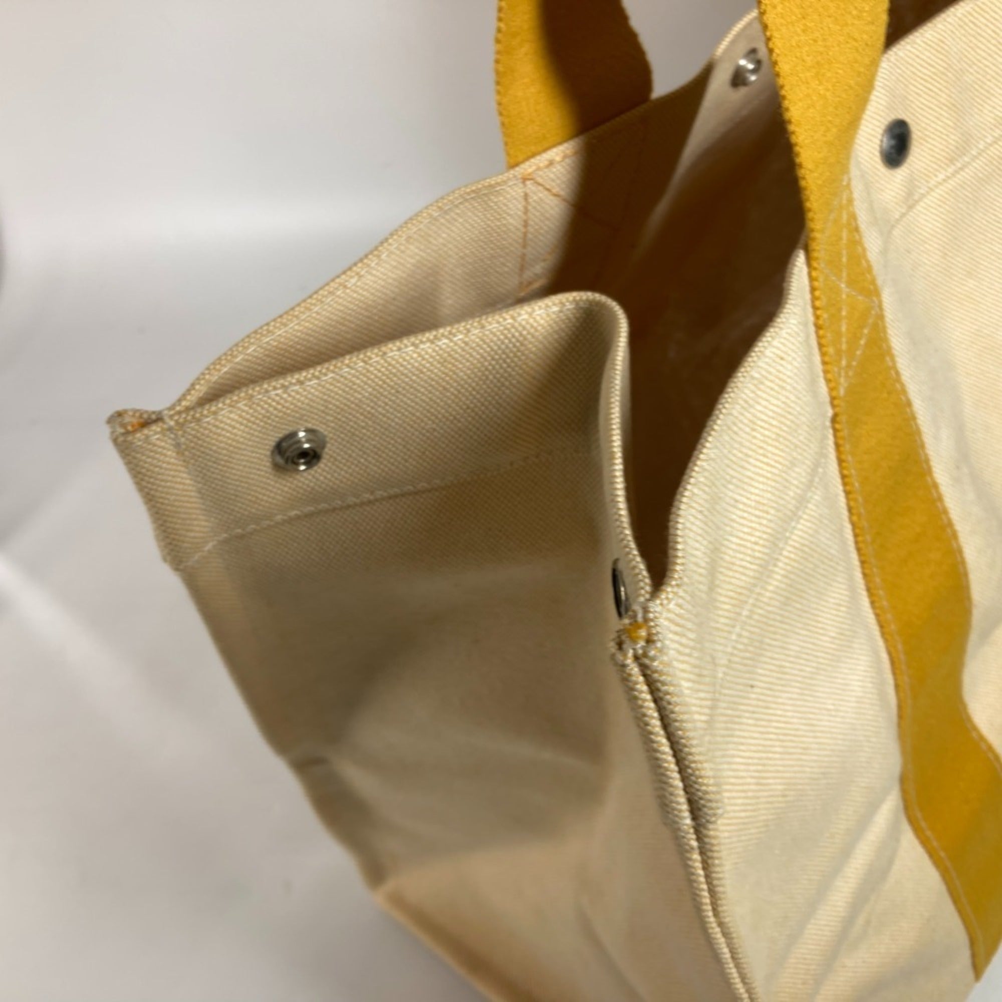 Hermes Yellow Canvas Shoulder Bag Tote Bag (Pre-Owned)