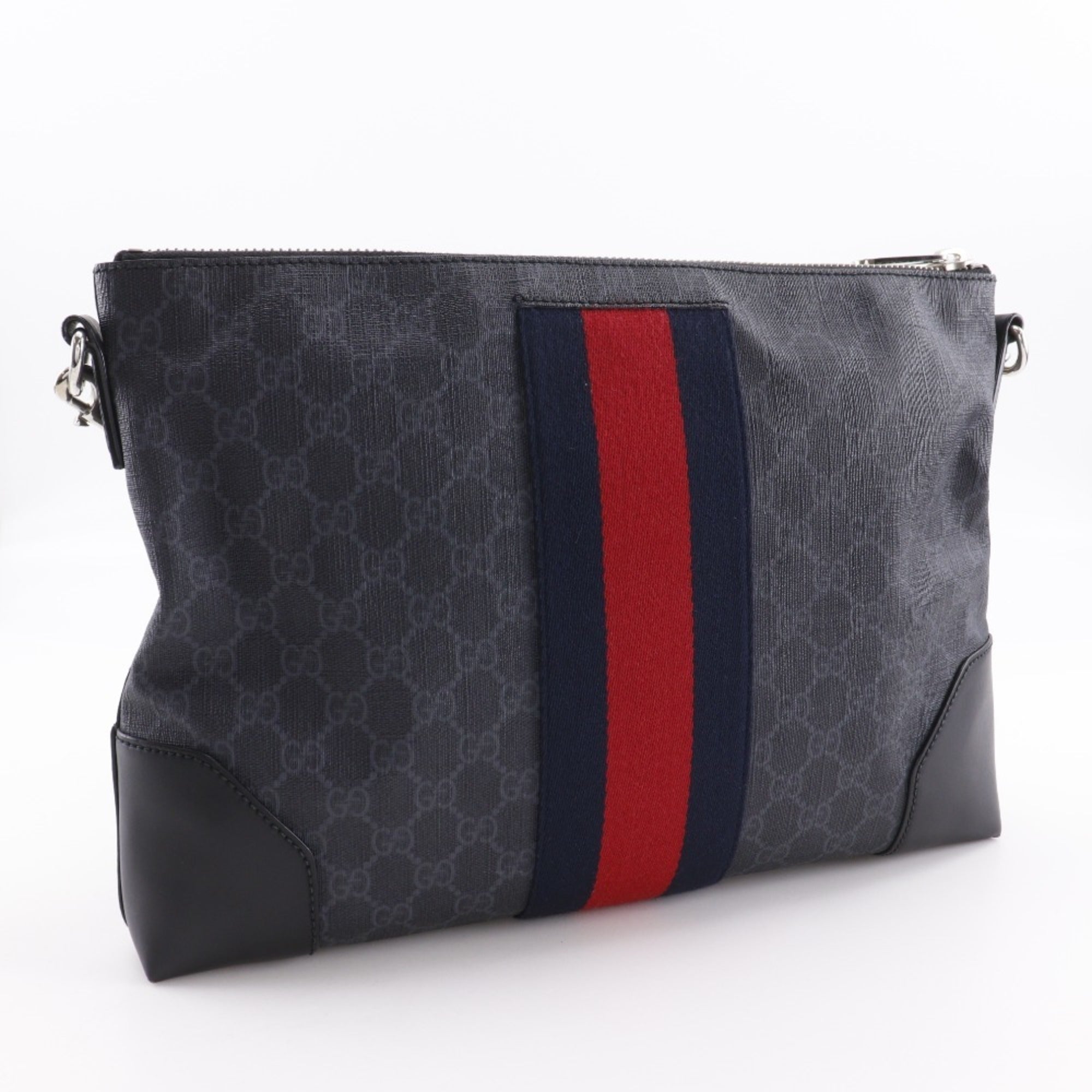 Gucci Black Gg Supreme Messenger Bag Shoulder Bag (Pre-Owned)
