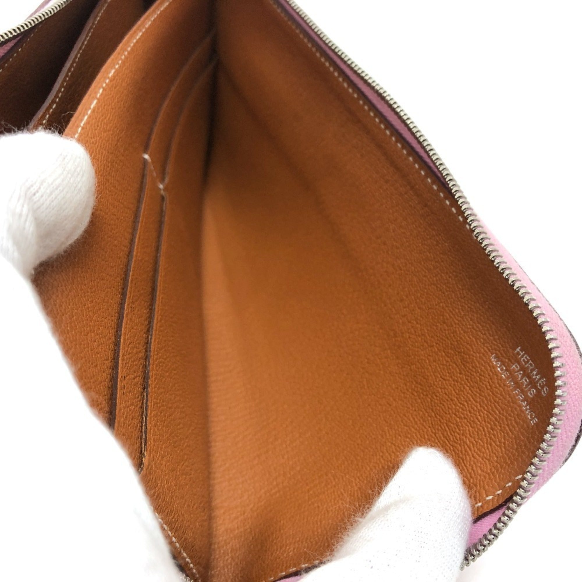 Hermes Pink Yellow Epsom Leather Long Wallet (Bi-Fold) (Pre-Owned)