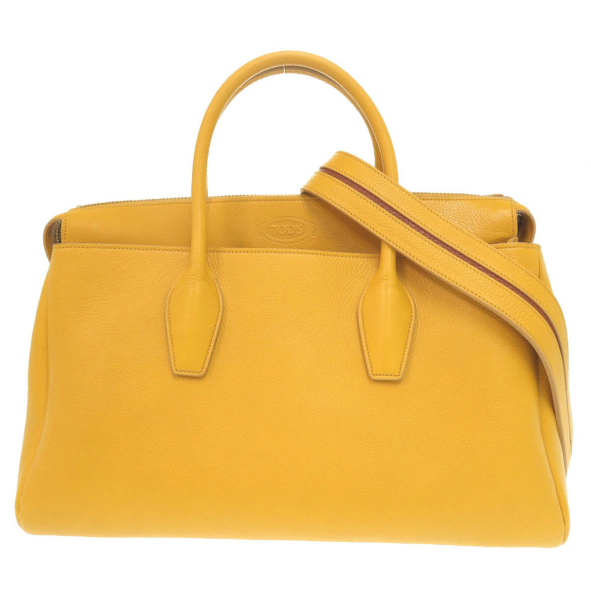Tod's Yellow Leather Handbag Shoulder Bag (Pre-Owned)