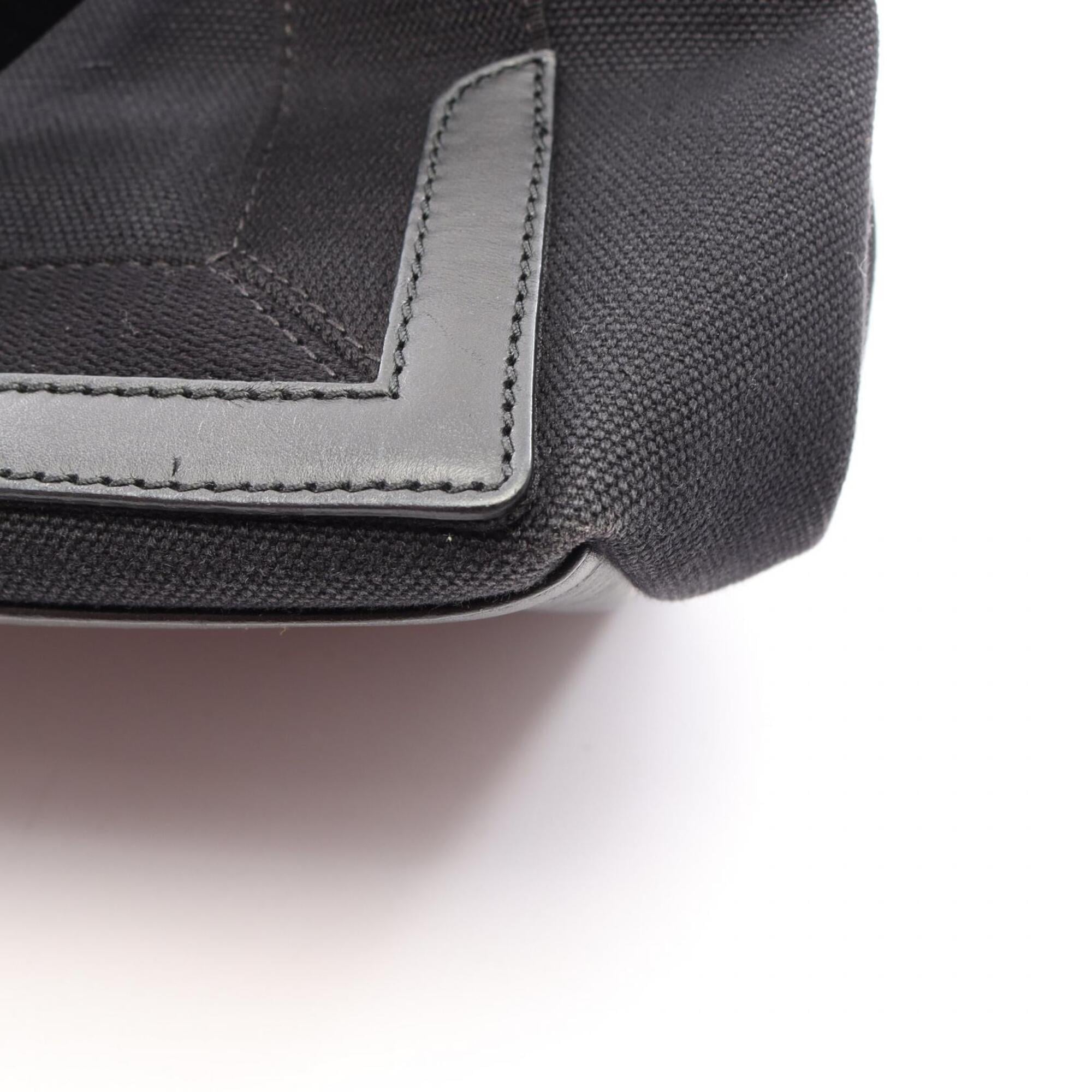 Balenciaga Black Canvas Leather Handbag Pouch Tote Bag (Pre-Owned)