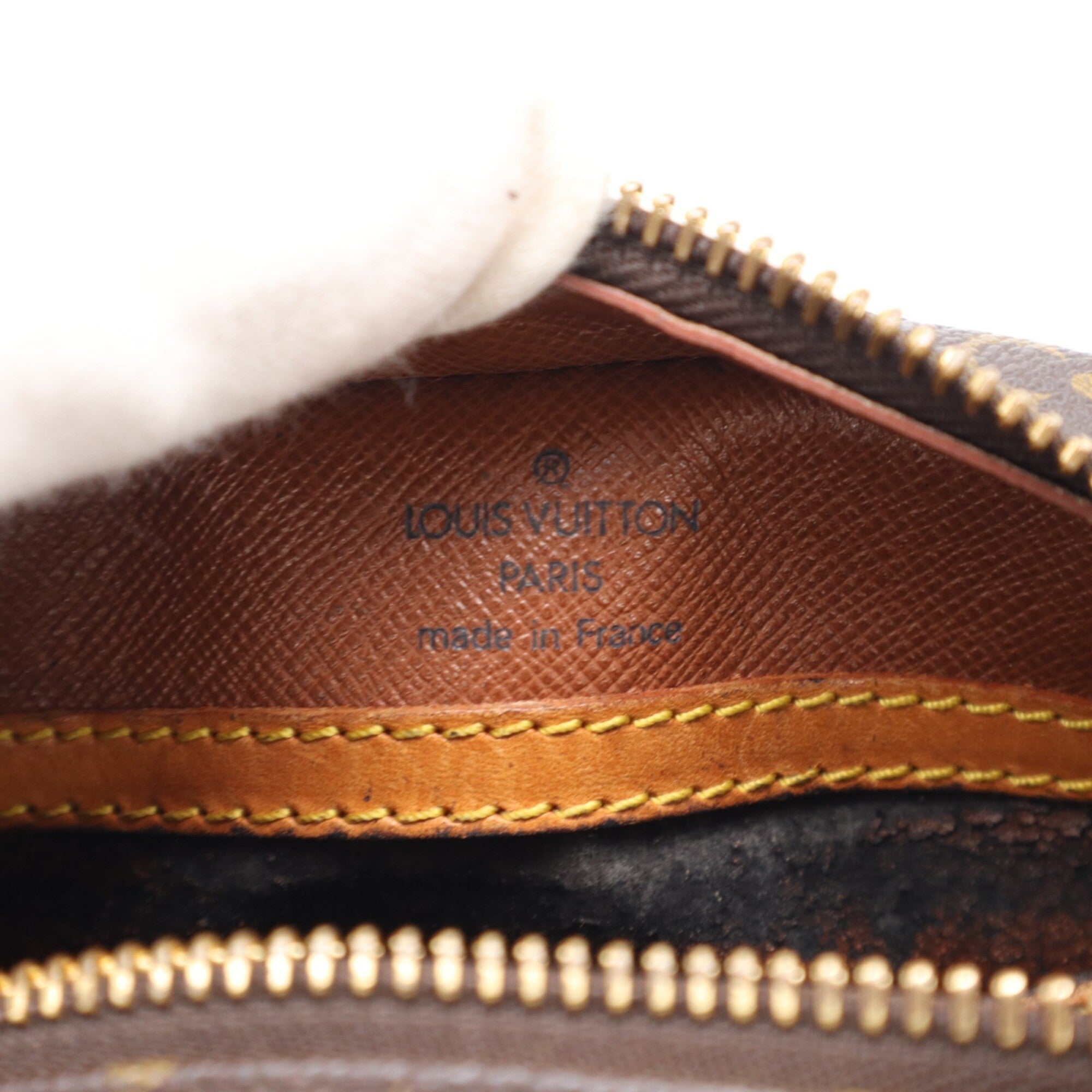Louis Vuitton Beige Brown Monogram Coated Canvas Leather Shoulder Bag (Pre-Owned)