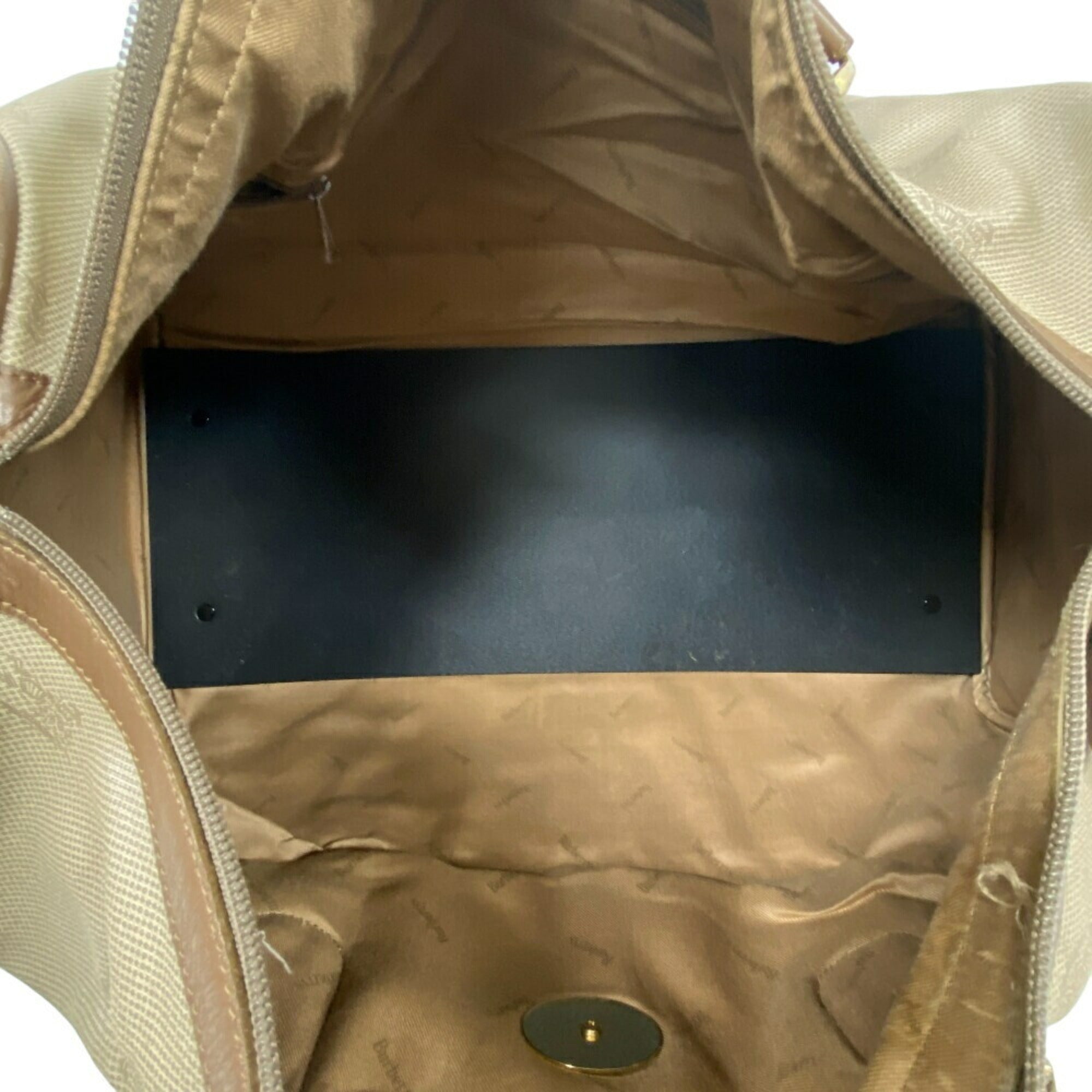 Burberry Beige Brown Pvc Boston Bag (Pre-Owned)