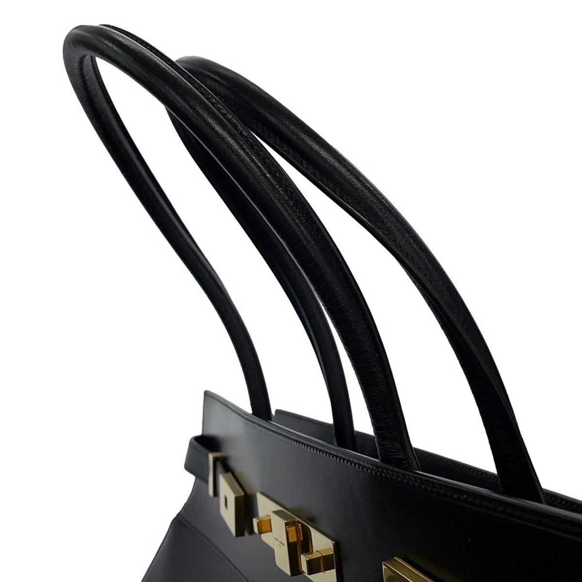 Yves Saint Laurent Black Leather Handbag Tote Bag (Pre-Owned)