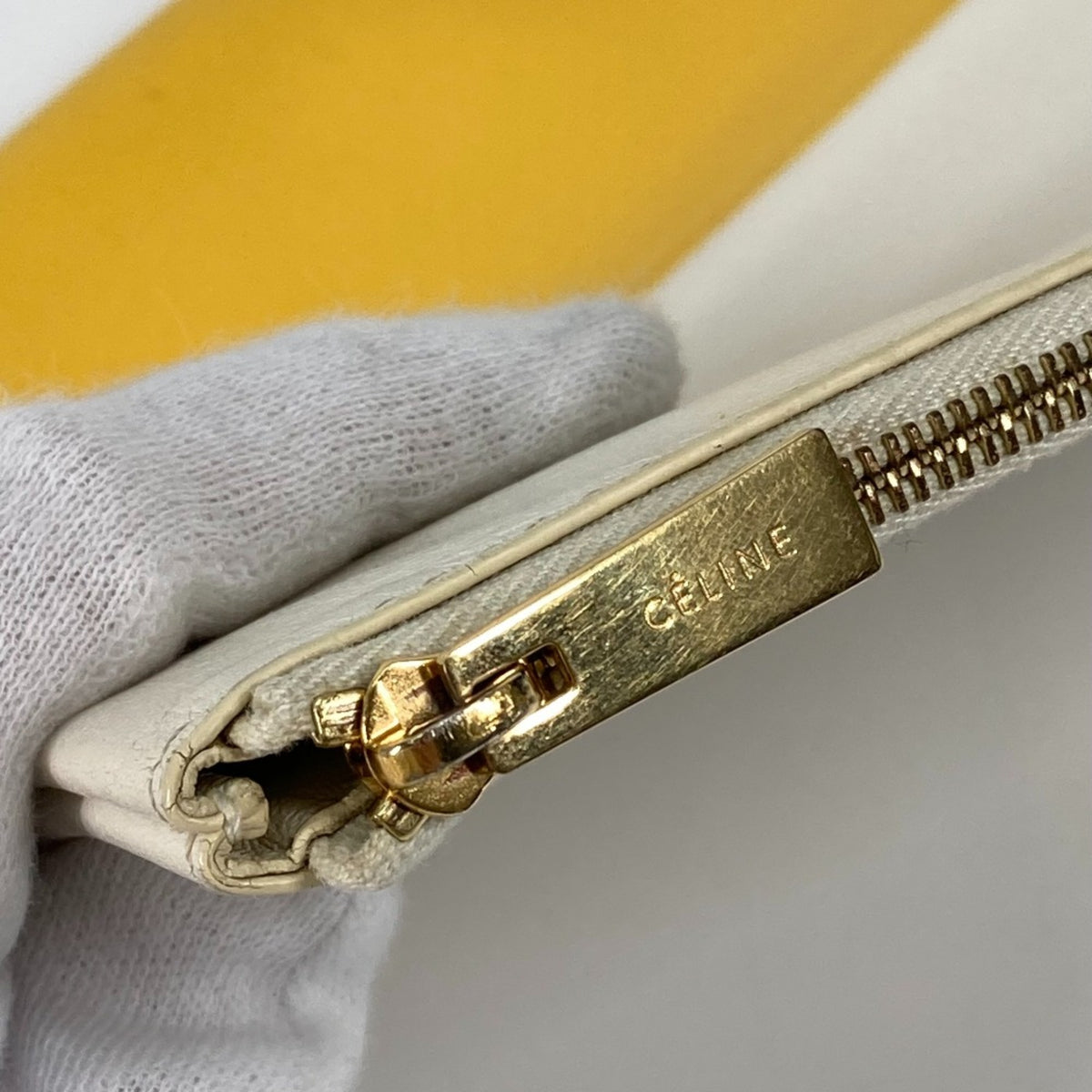 Celine White Leather Clutch Bag (Pre-Owned)