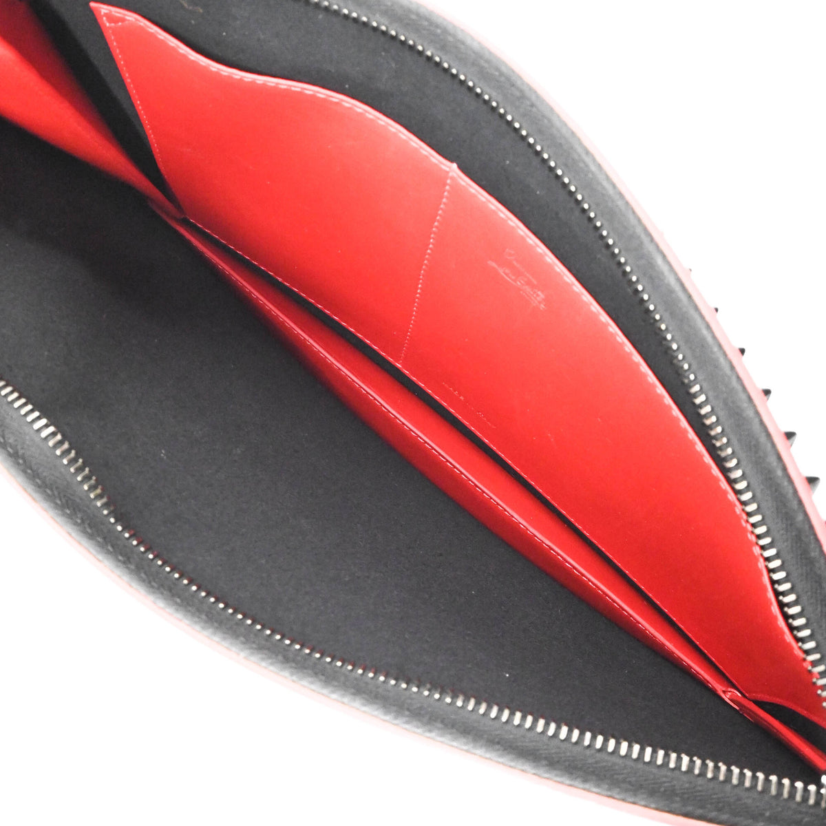 Christian Louboutin Black Red Color Leather Handbag Shoulder Bag (Pre-Owned)