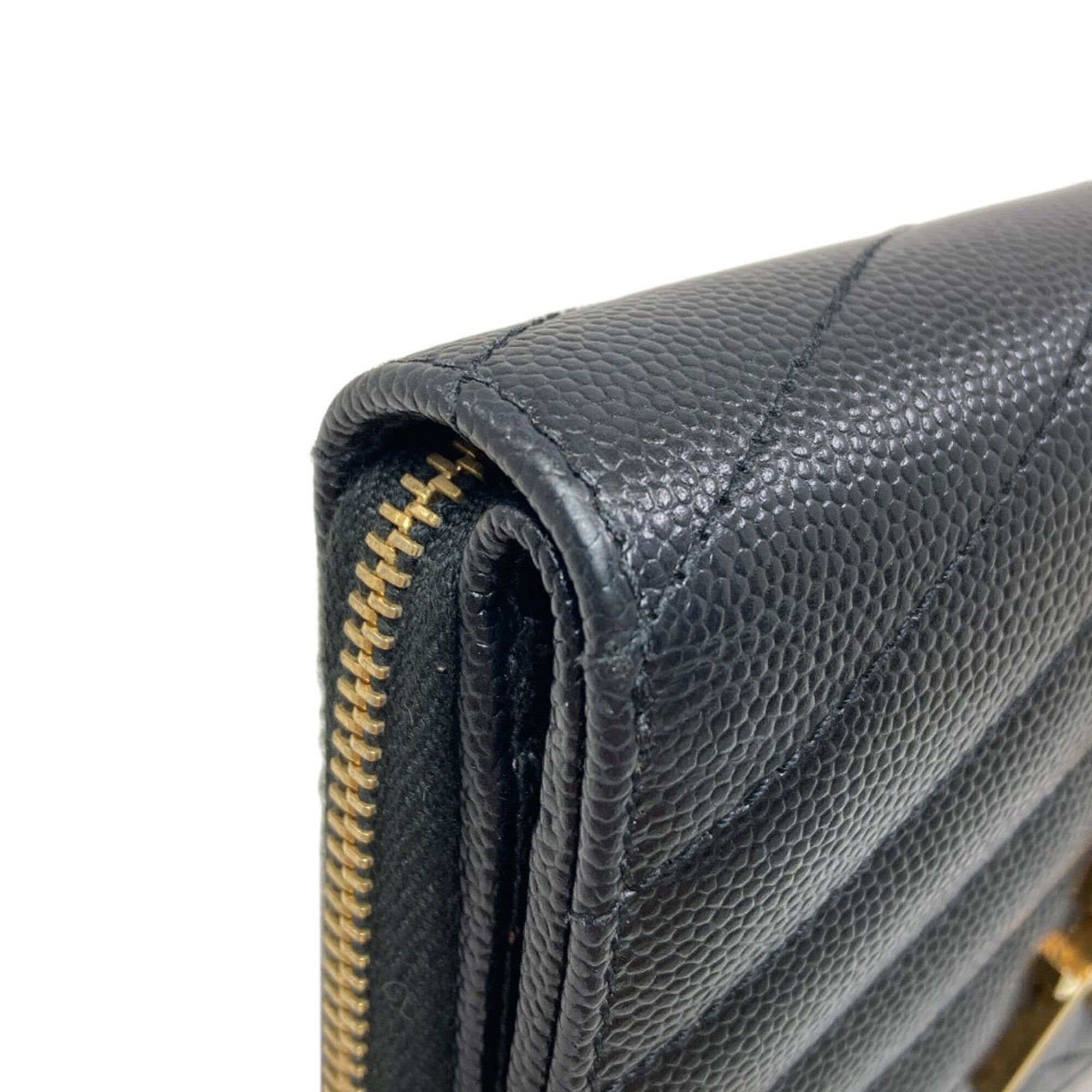 Yves Saint Laurent Black Leather Wallet (Bi-Fold) (Pre-Owned)