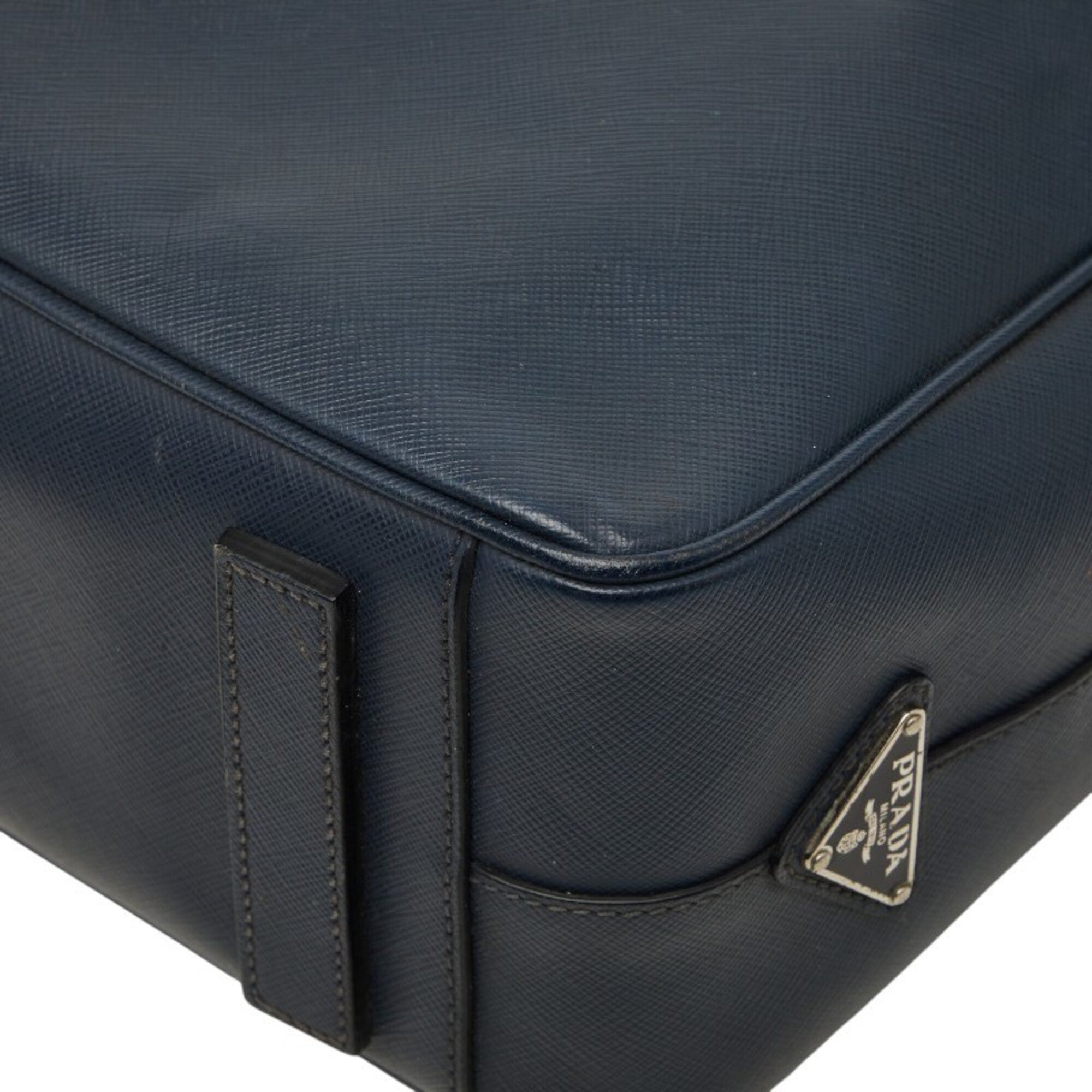 Prada Navy Leather Briefcase (Pre-Owned)