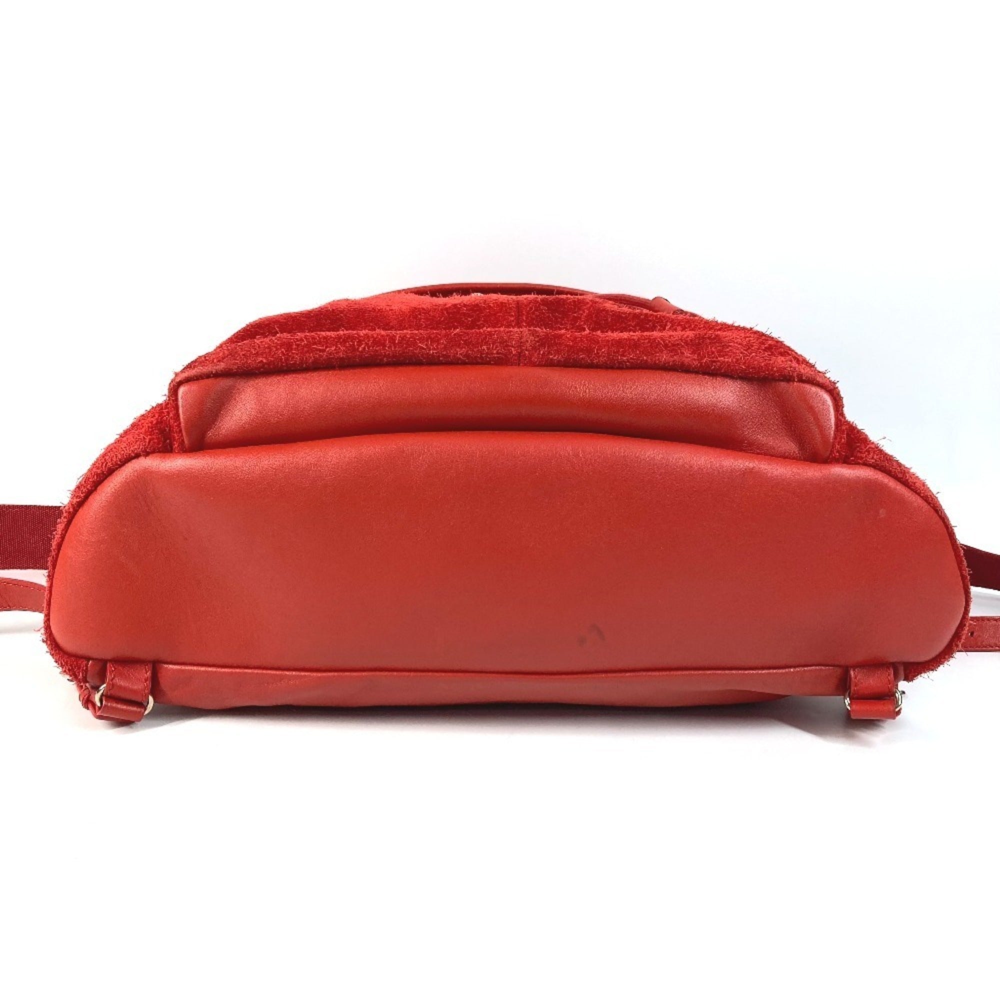 Balenciaga Red Color Leather Suede Backpack (Pre-Owned)