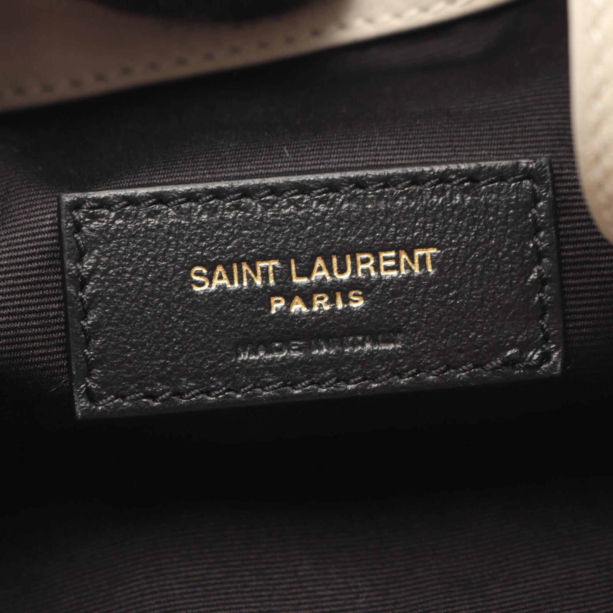 Yves Saint Laurent Ivory Leather Handbag Pouch Shoulder Bag (Pre-Owned)