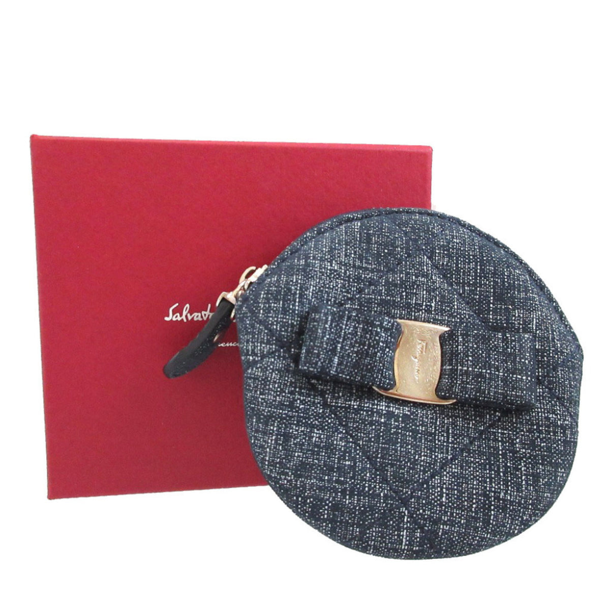Salvatore Ferragamo Blue Cotton Coin Purse/Coin Case (Pre-Owned)