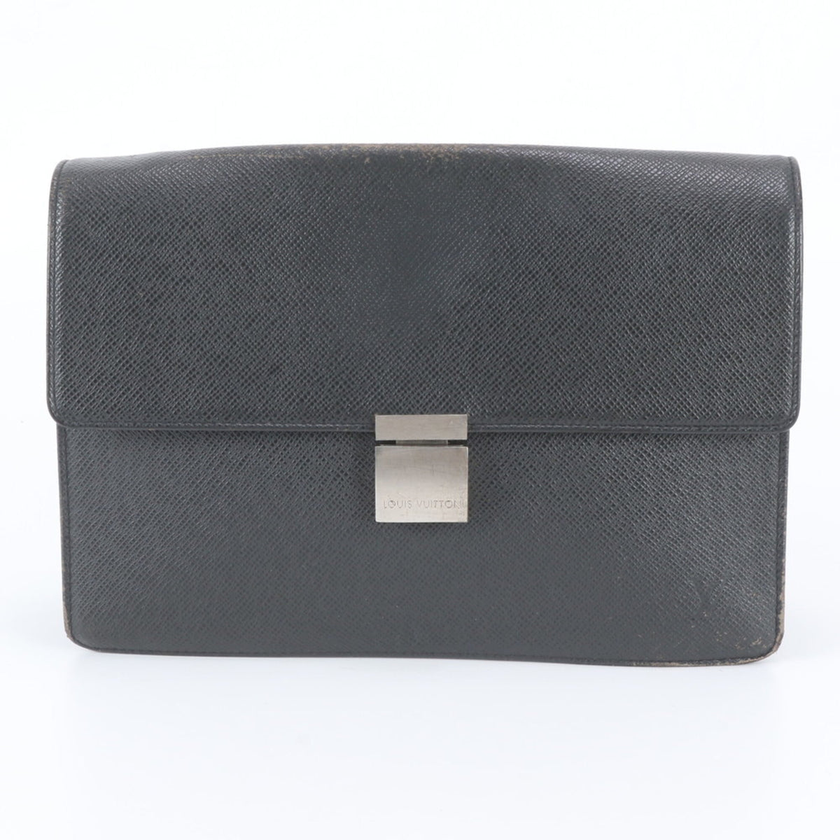Louis Vuitton Ardoise Leather Clutch Bag Pouch (Pre-Owned)