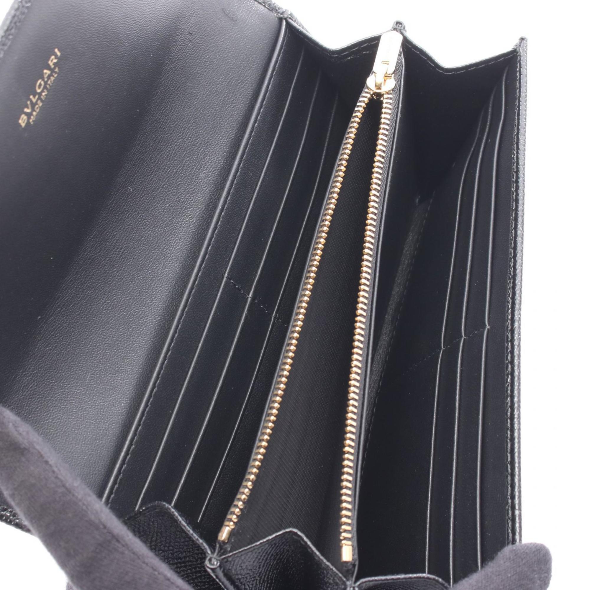Bvlgari Black Leather Long Wallet (Bi-Fold) (Pre-Owned)