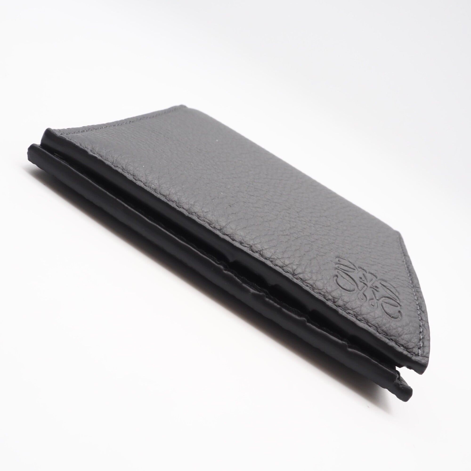 Loewe Black Gray Leather Wallet (Bi-Fold) (Pre-Owned)