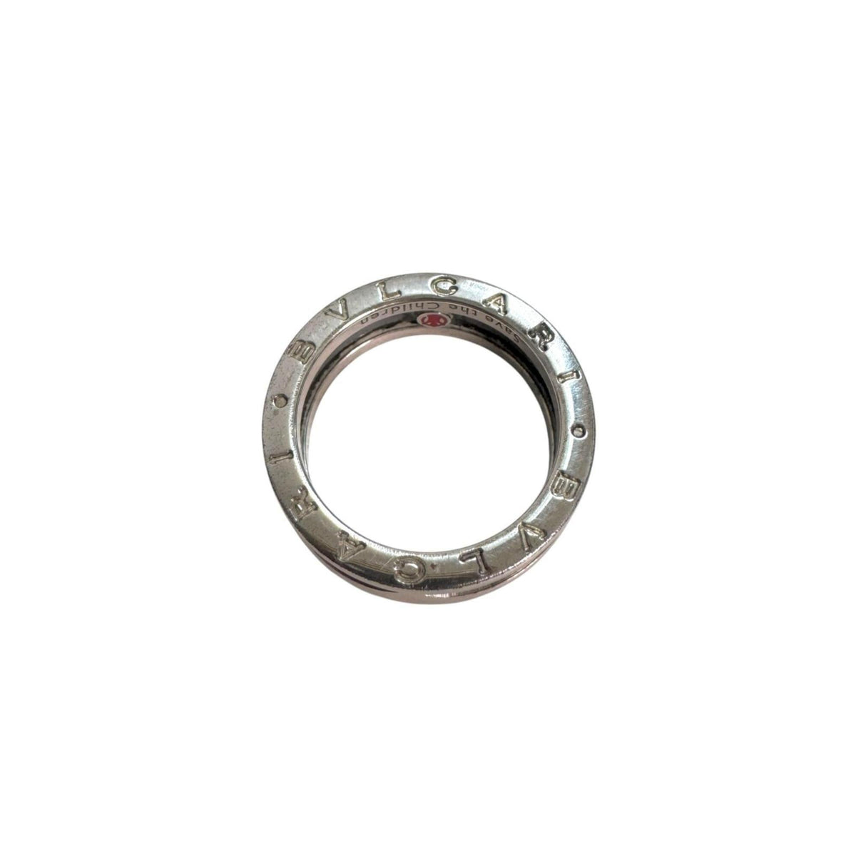Bvlgari Silver Black Silver 925 Band Ring (Pre-Owned)