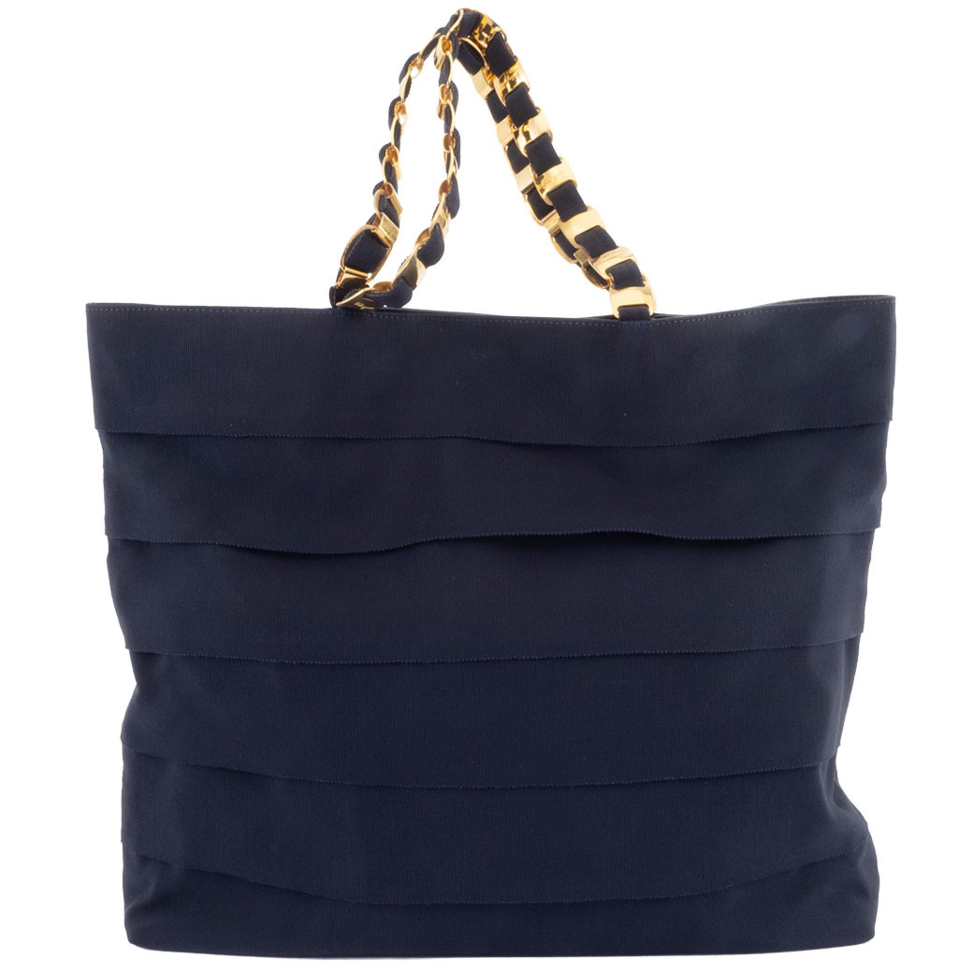Salvatore Ferragamo Vara Navy Nylon Leather Tote Bag (Pre-Owned)