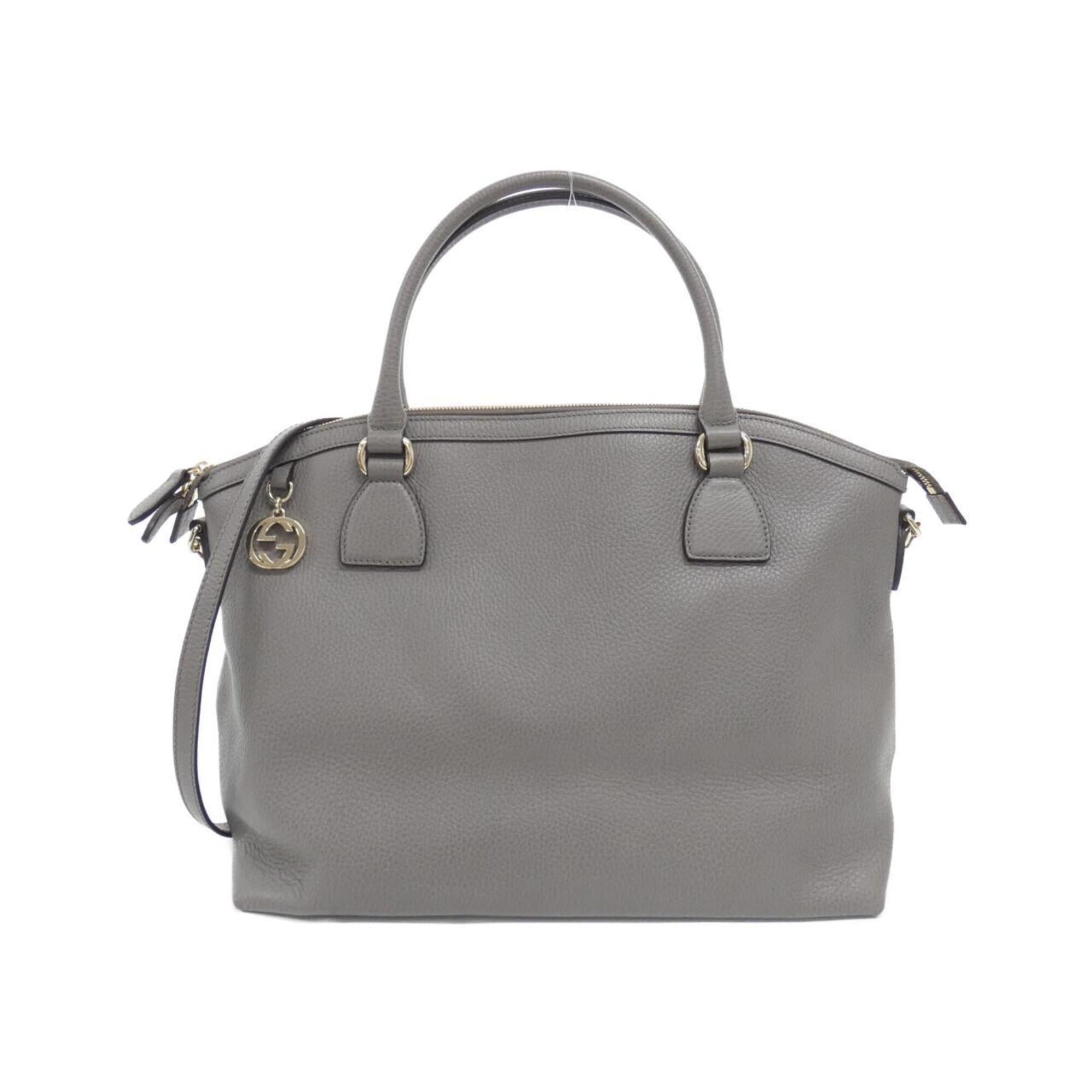 Gucci Gray Leather Handbag (Pre-Owned)