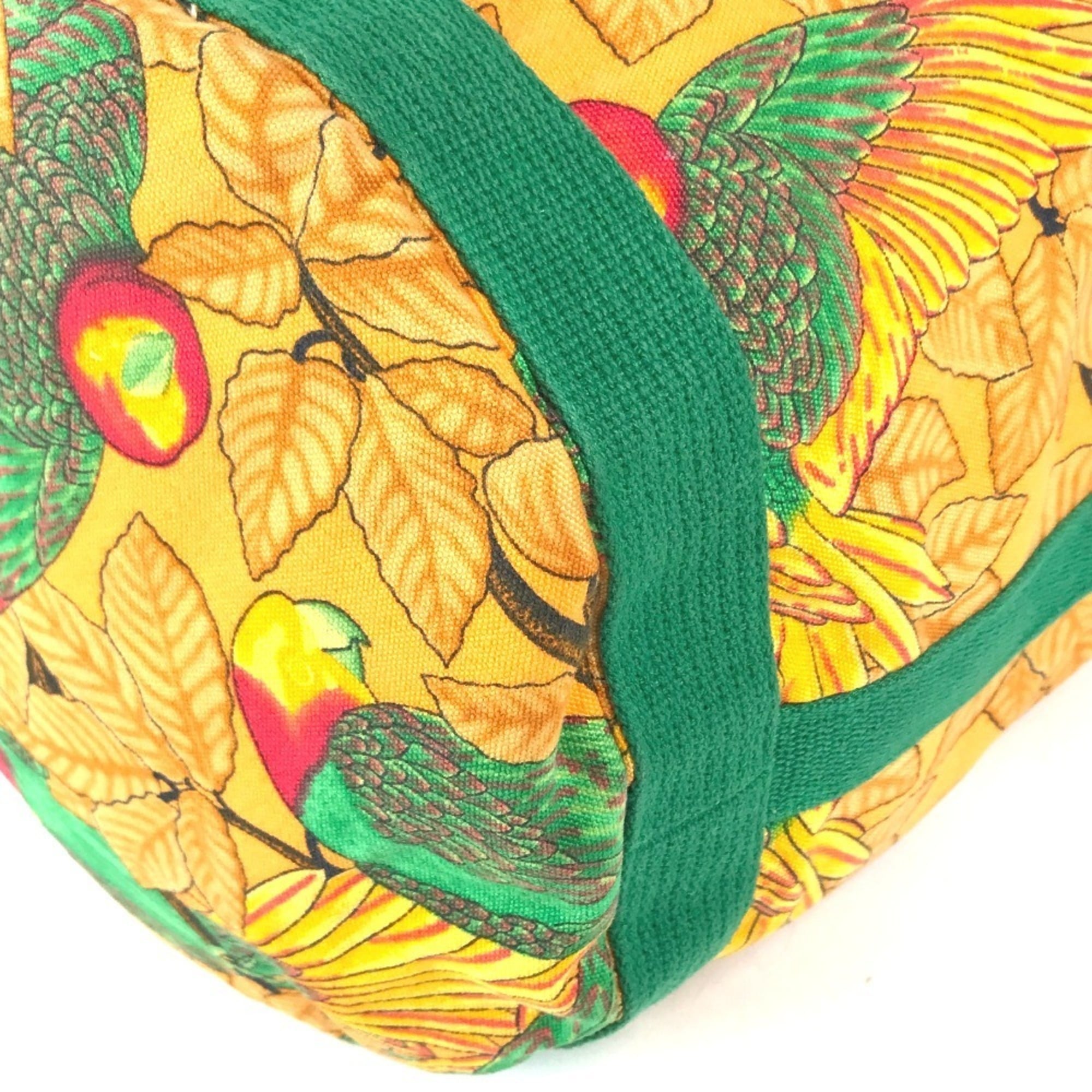 Hermes Green Yellow Cotton Shoulder Bag (Pre-Owned)