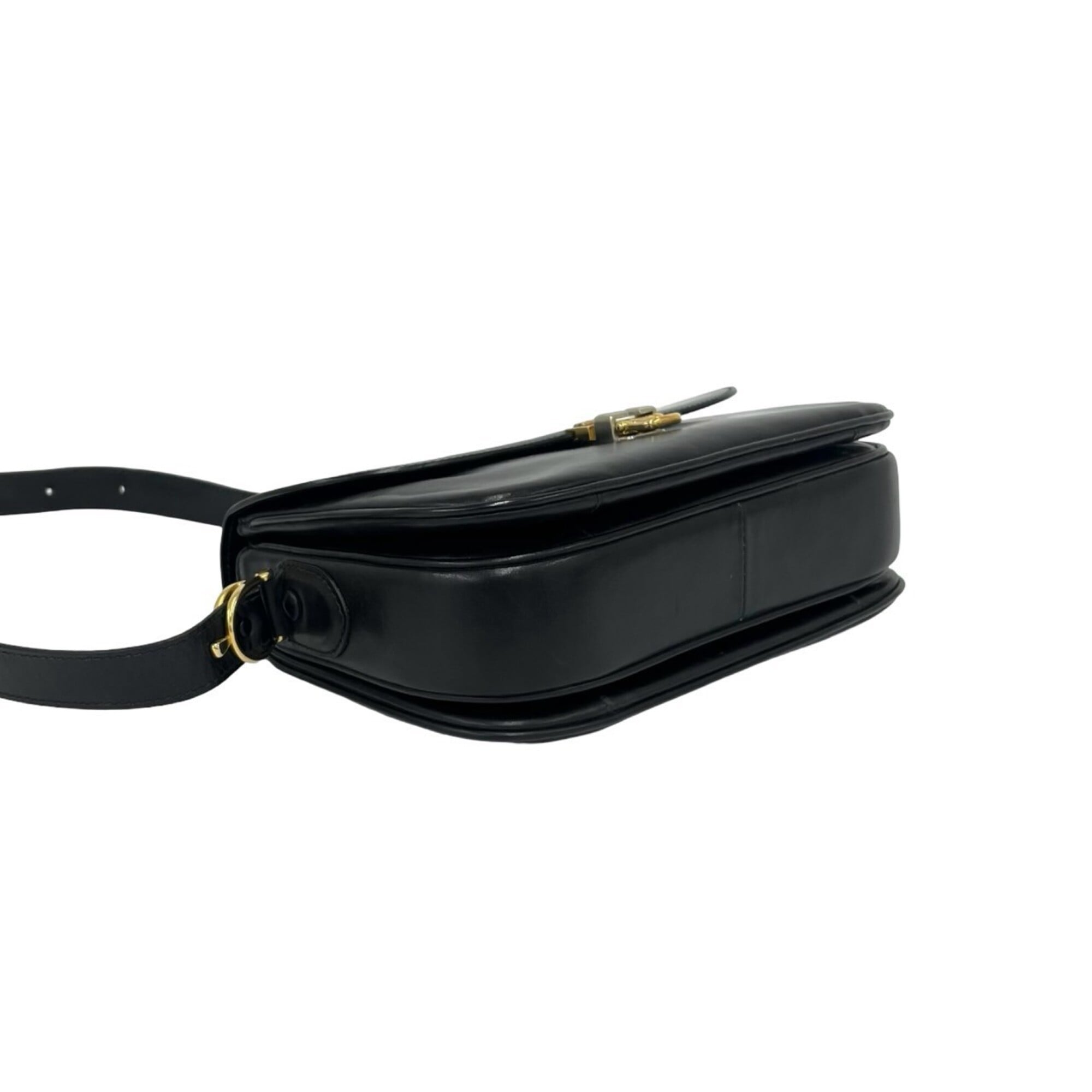 Celine Black Leather Pochette Shoulder Bag (Pre-Owned)
