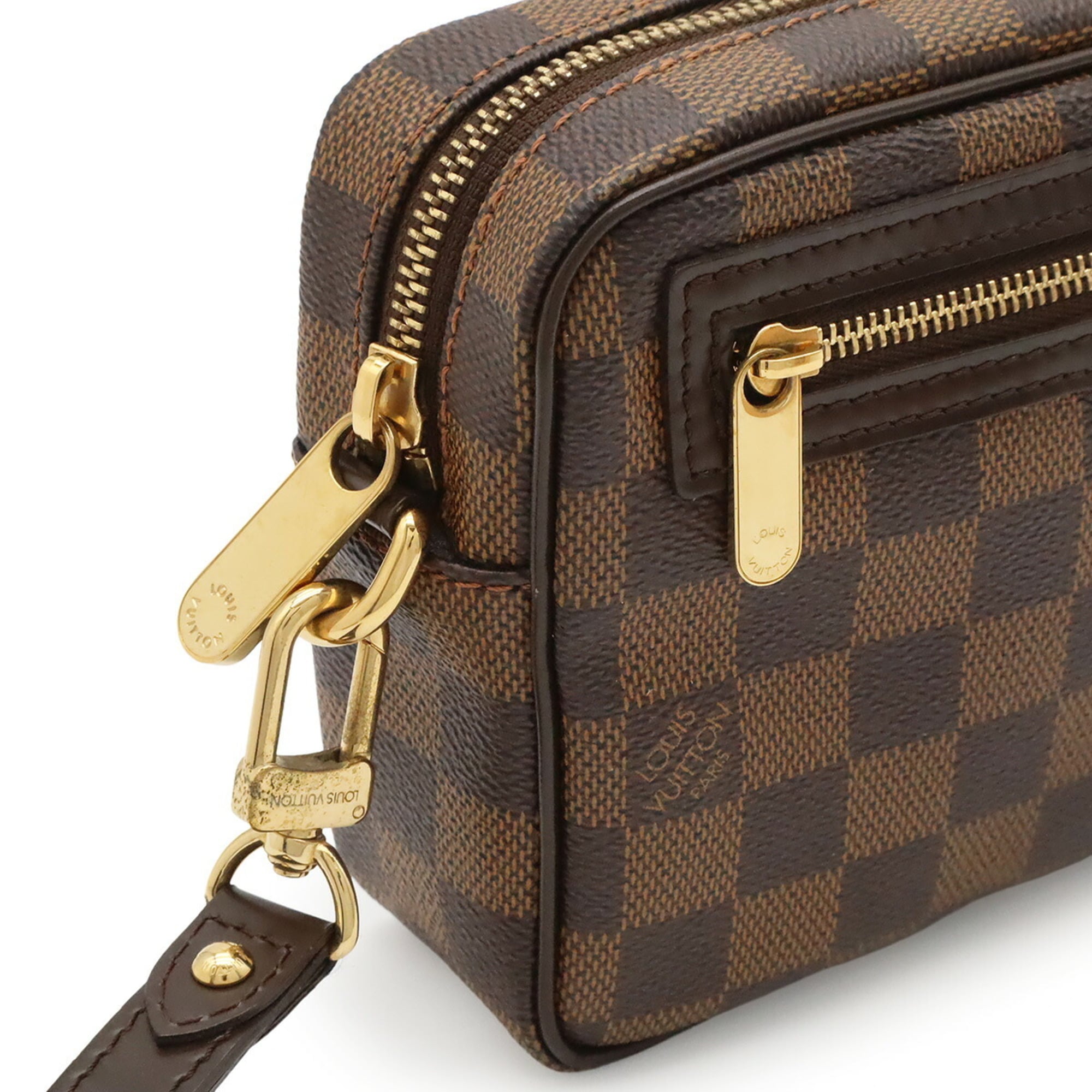 Louis Vuitton Brown Damier Canvas Pvc Damier Canvas Clutch Bag Handbag Pochette (Pre-Owned)