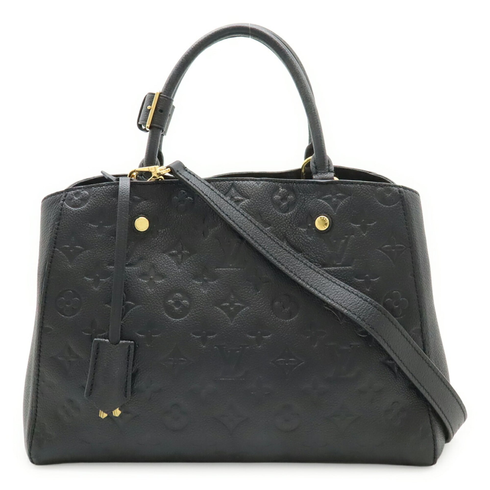 Louis Vuitton Black Noir Leather Handbag Shoulder Bag (Pre-Owned)