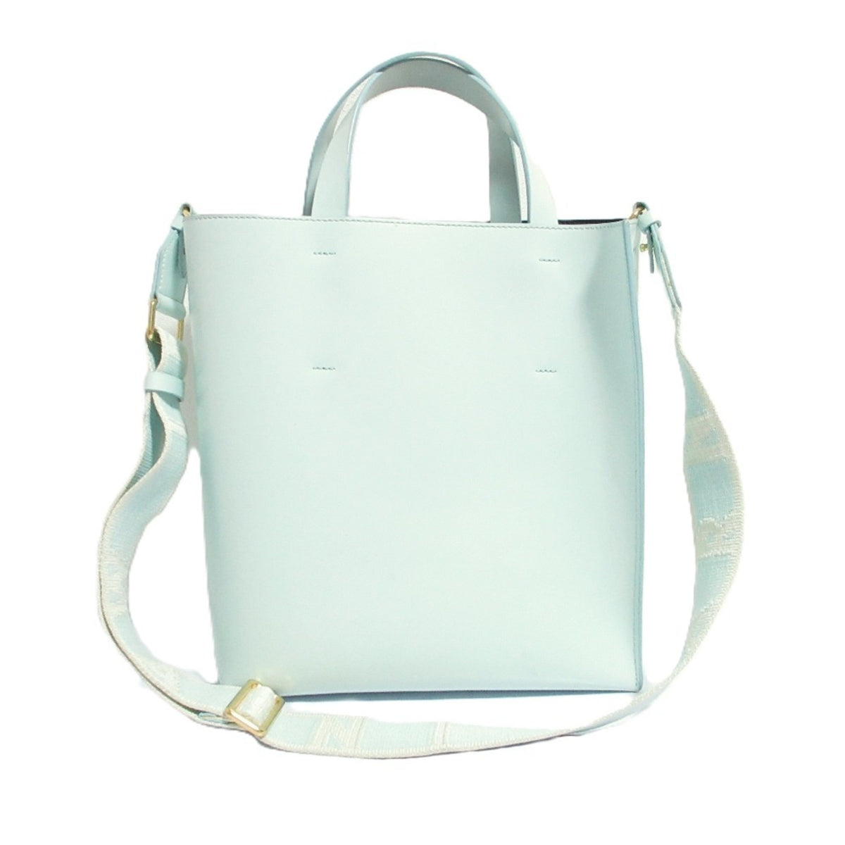 Marni Light Blue Yellow Leather Shoulder Bag (Pre-Owned)