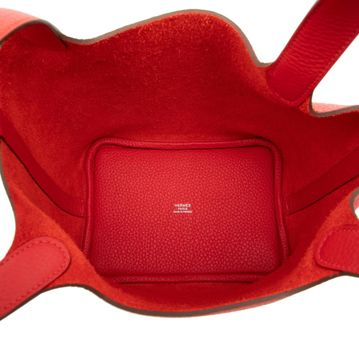 Hermes Red Color Taurillon Clemence Leather Handbag (Pre-Owned)