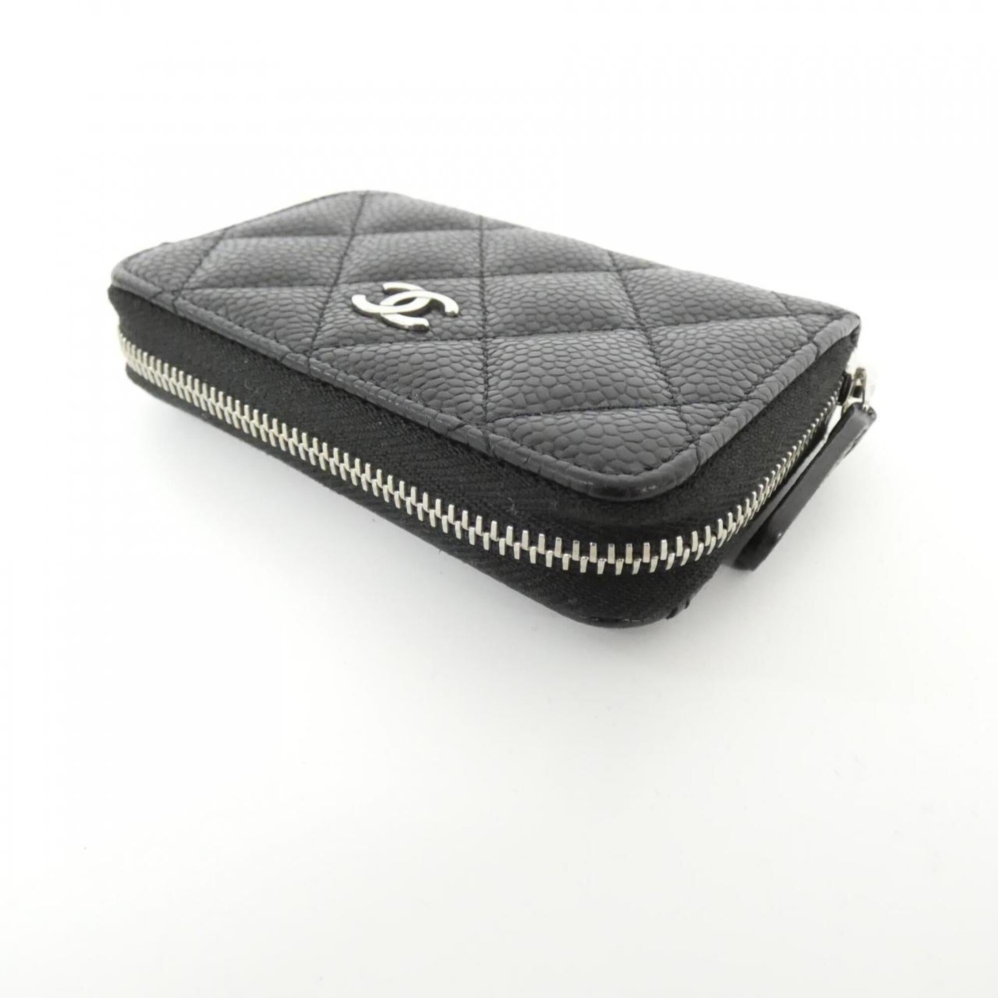 Chanel Black Grained Calfskin Coin Purse/Coin Case (Pre-Owned)
