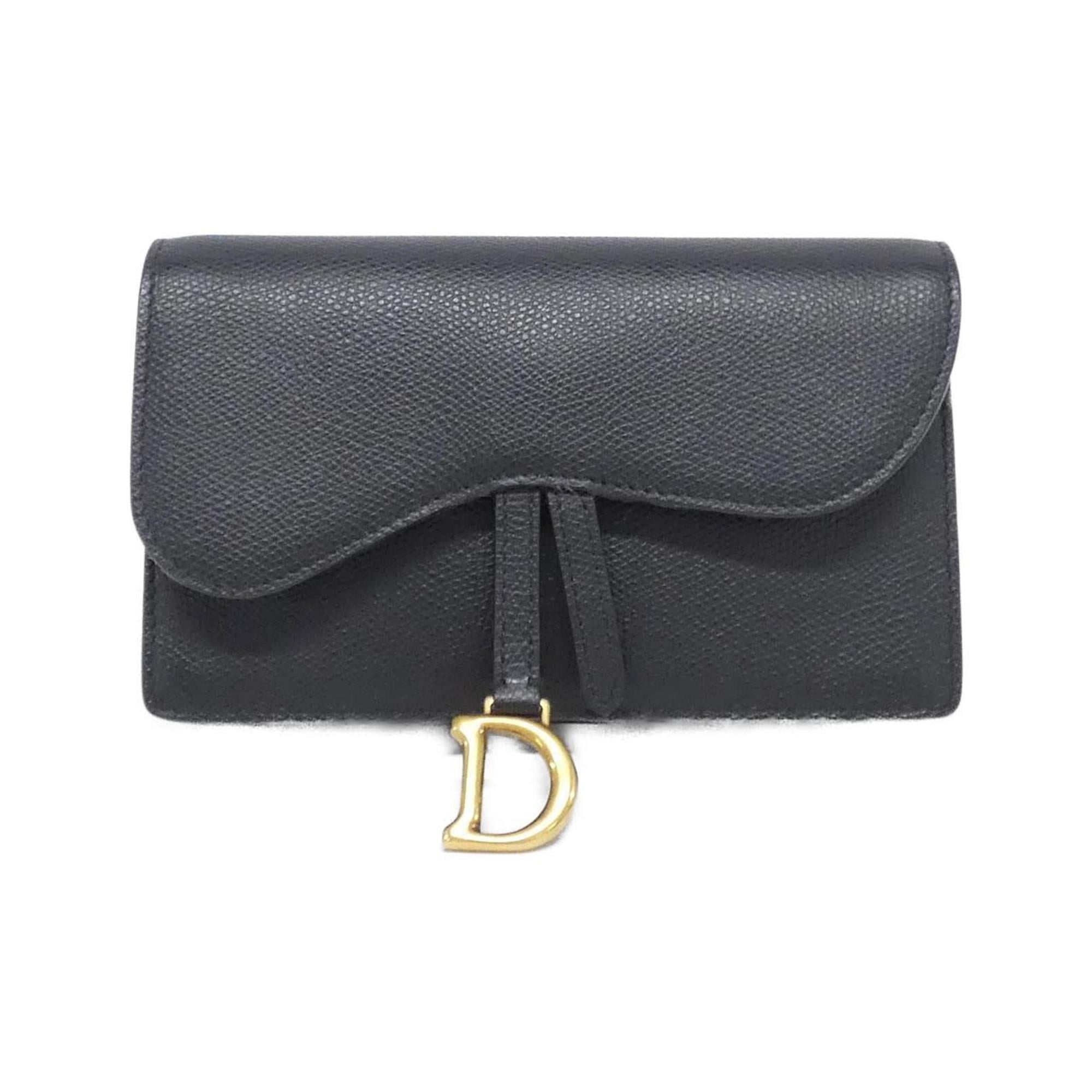 Christian Dior Black Leather Fanny Pack Handbag (Pre-Owned)