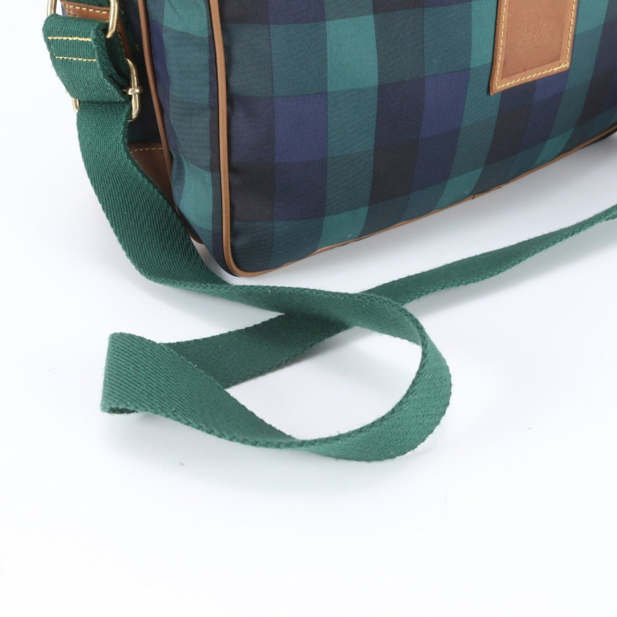 Christian Dior Green Leather Nylon Boston Bag Shoulder Bag Tote Bag (Pre-Owned)