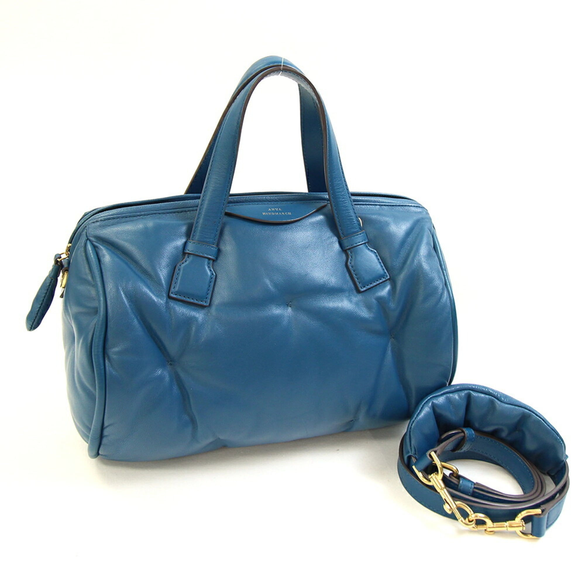 Anya Hindmarch Blue Leather Handbag (Pre-Owned)