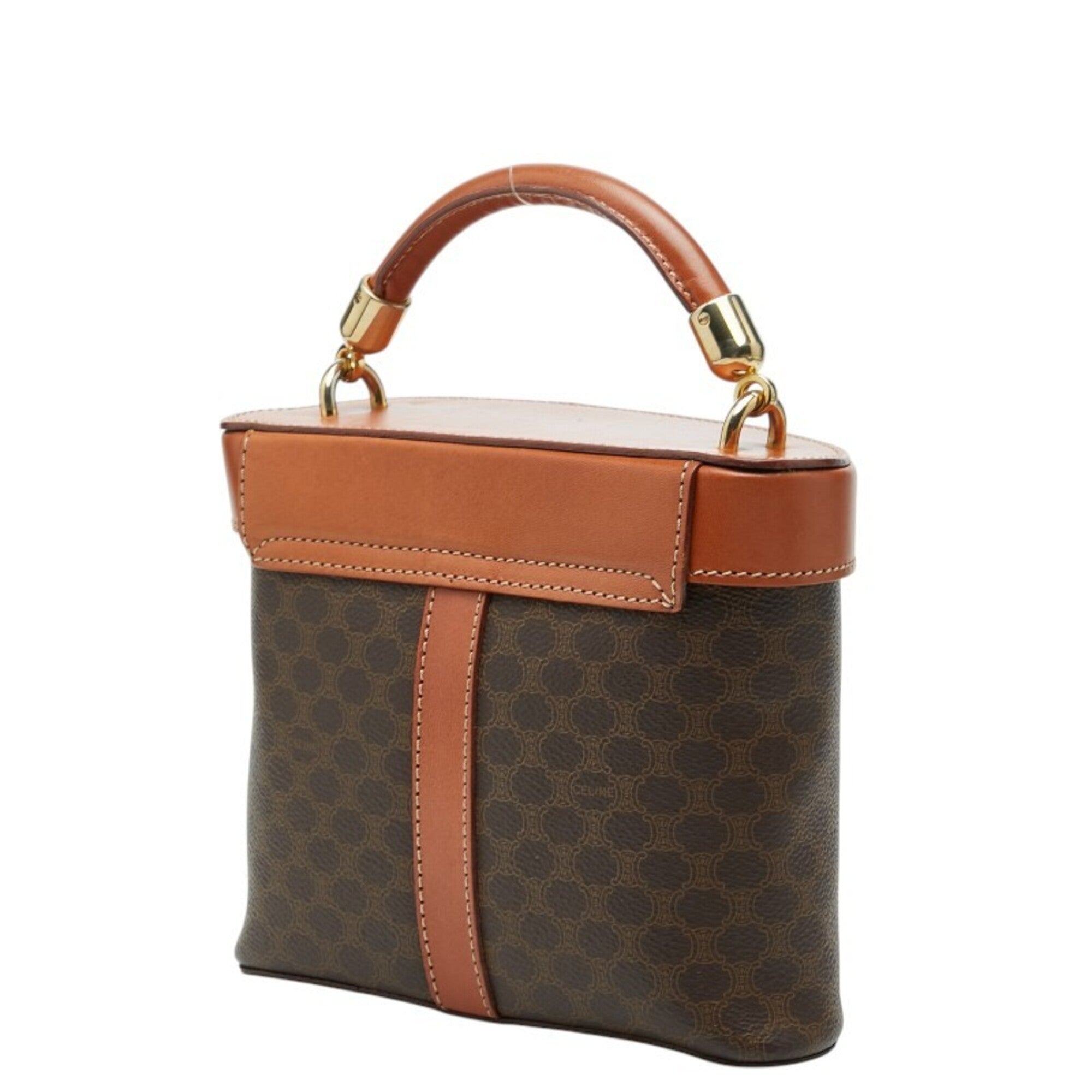 Celine Brown Pvc Shoulder Bag Vanity Bag (Pre-Owned)