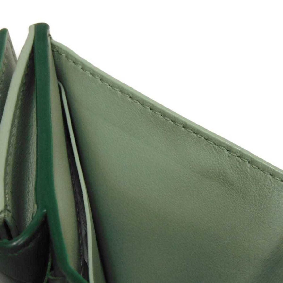 Bottega Veneta Green Intrecciato Wallet (Tri-Fold) (Pre-Owned)
