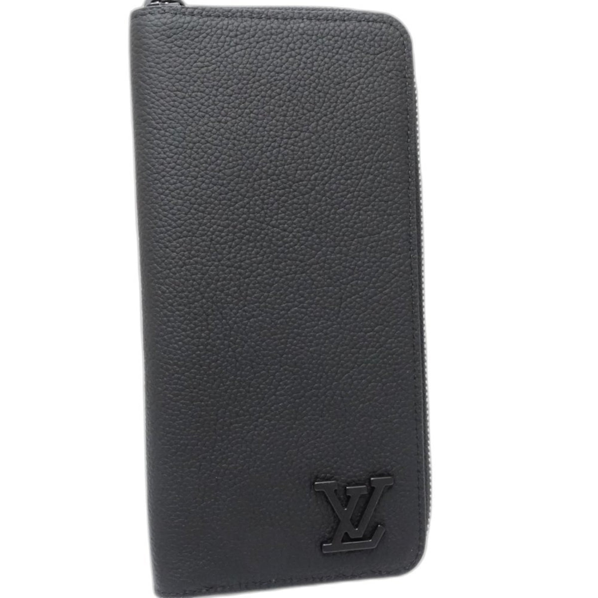 Louis Vuitton Noir Leather Long Wallet (Bi-Fold) (Pre-Owned)