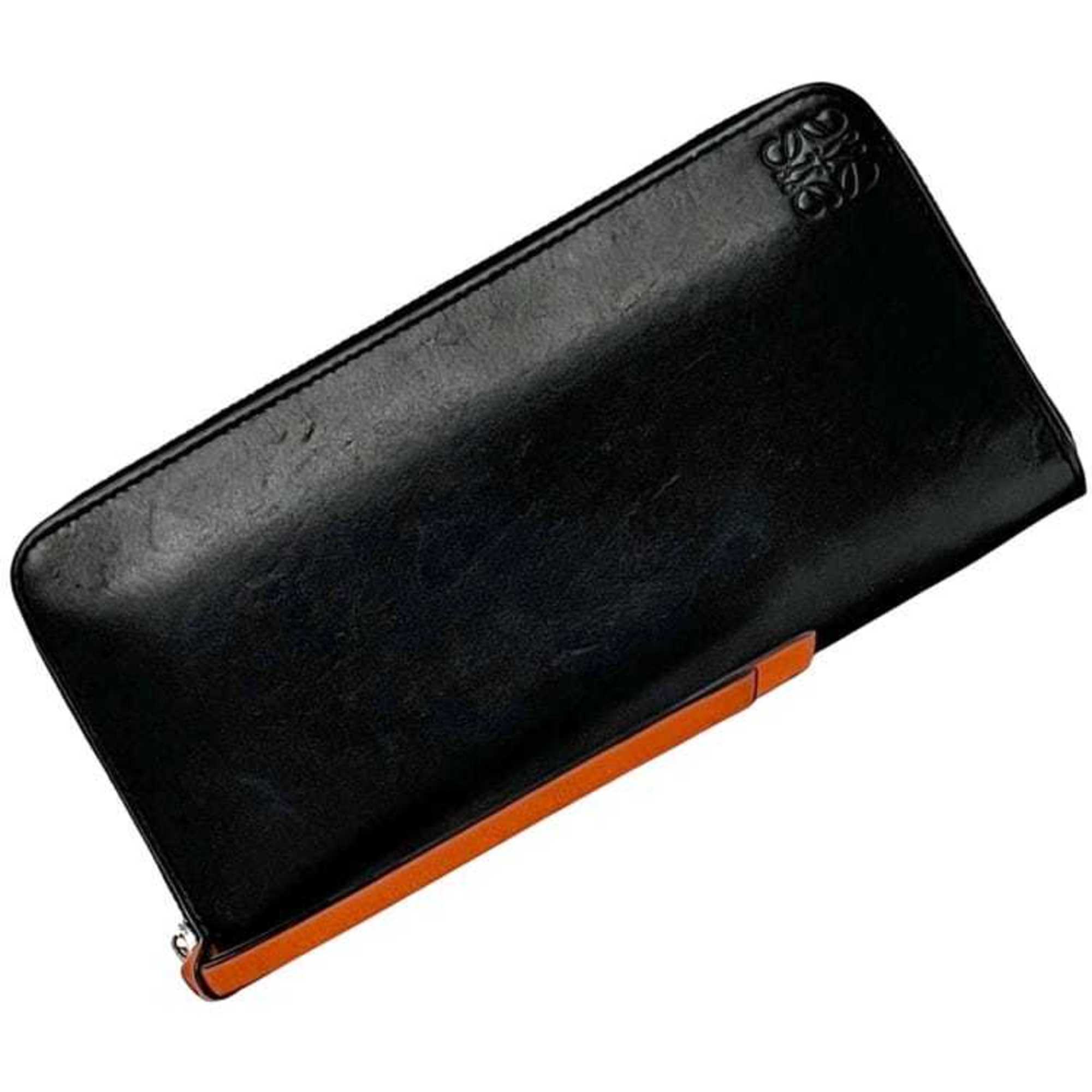 Loewe Black Multi-Color Leather Long Wallet (Bi-Fold) (Pre-Owned)