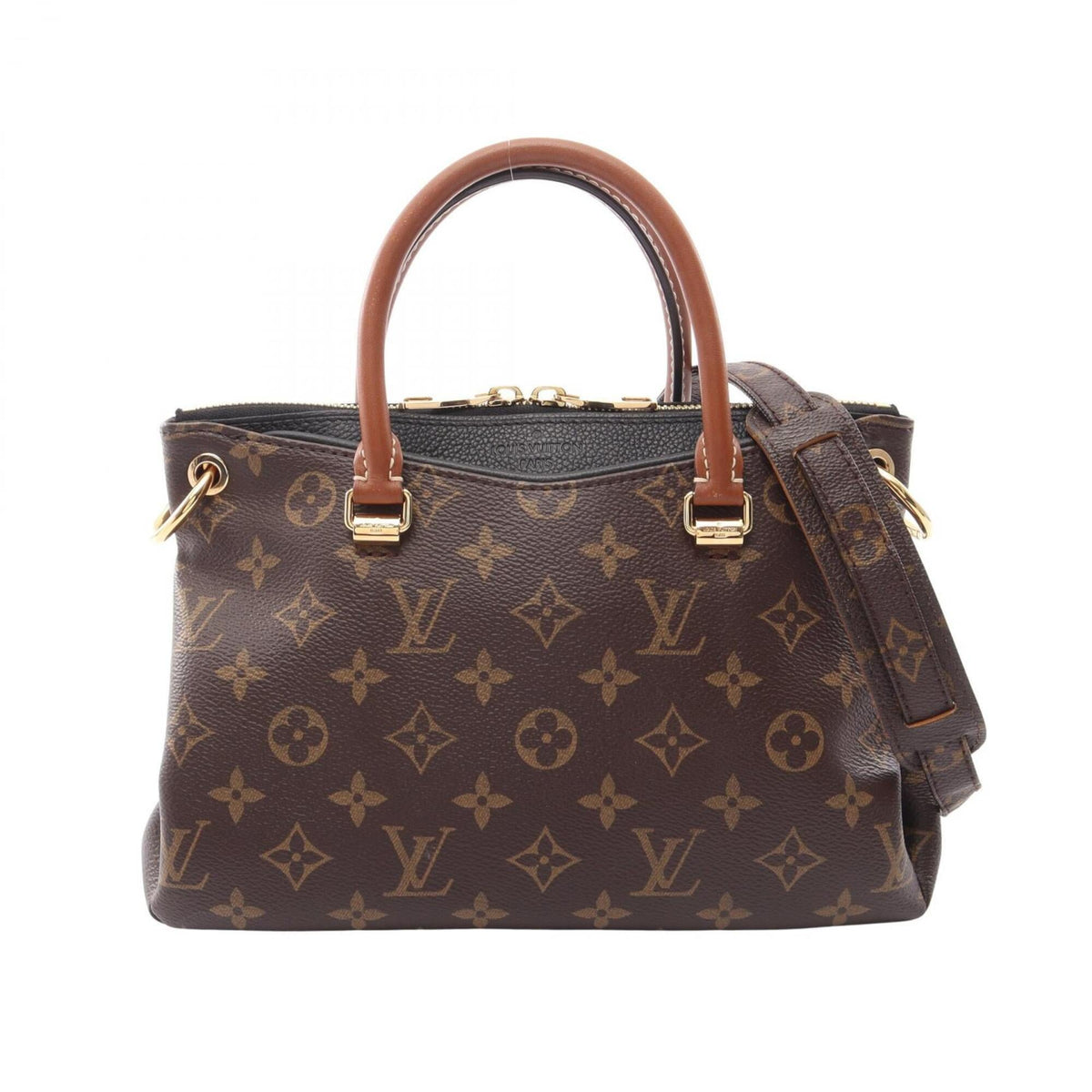 Louis Vuitton Black Noir Coated Canvas Monogram Leather Handbag (Pre-Owned)