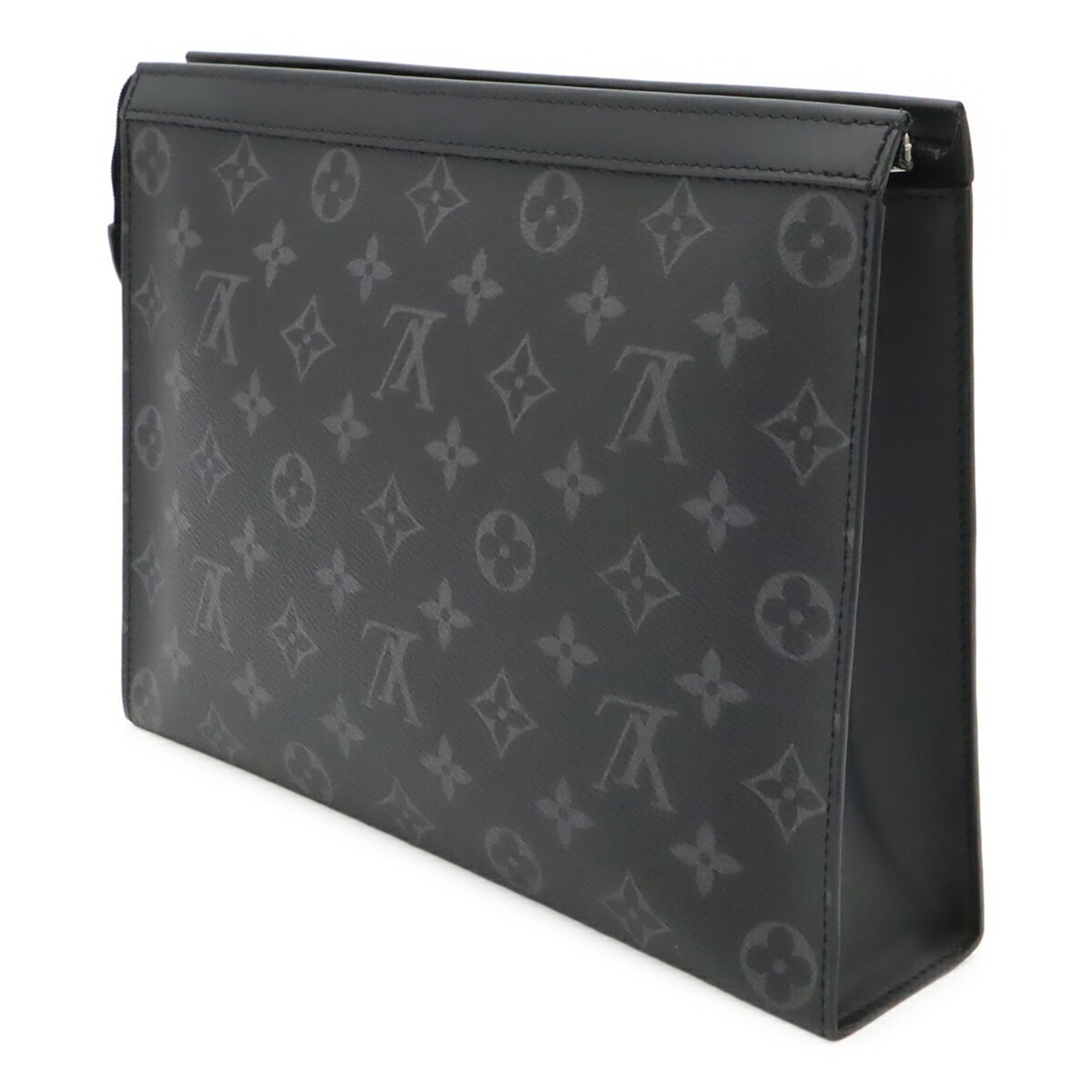 Louis Vuitton Black Gray Monogram Eclipse Canvas Clutch Bag Pochette (Pre-Owned)