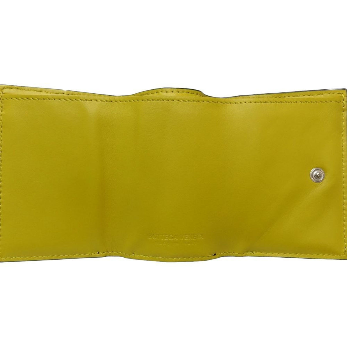 Bottega Veneta Intrecciato Navy Yellow Intrecciato Wallet (Tri-Fold) (Pre-Owned)
