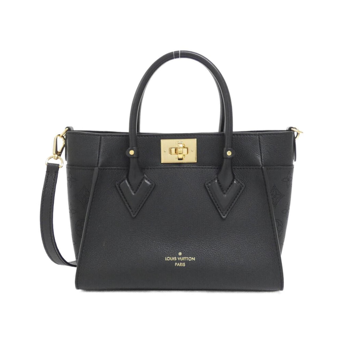 Louis Vuitton Black Leather Handbag (Pre-Owned)