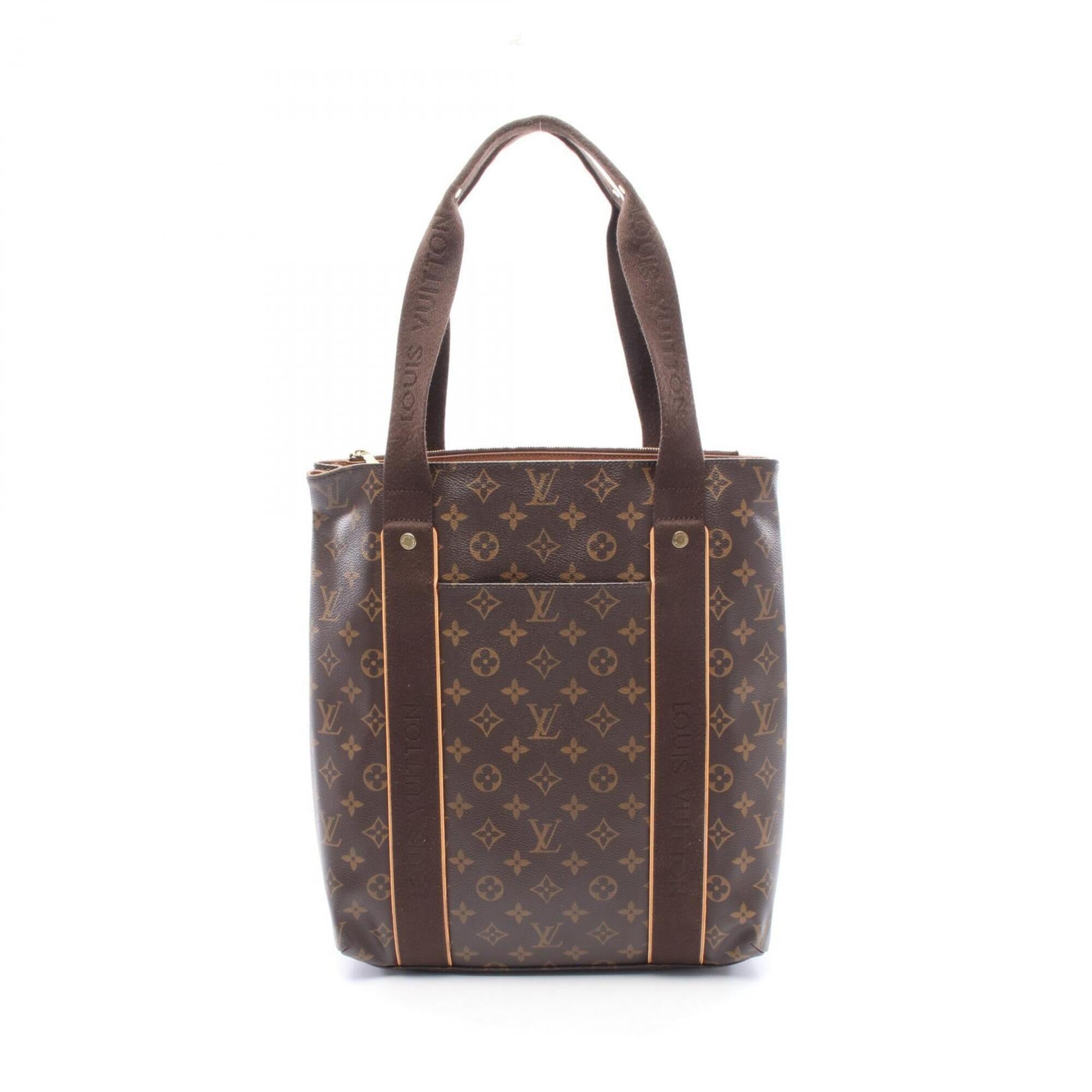 Louis Vuitton Brown Monogram Coated Canvas Leather Handbag Tote Bag (Pre-Owned)